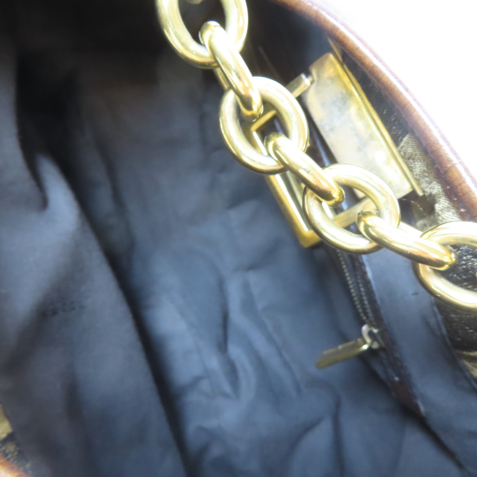 FENDI 帆布Shoulder Bag金扣肩背袋啡色