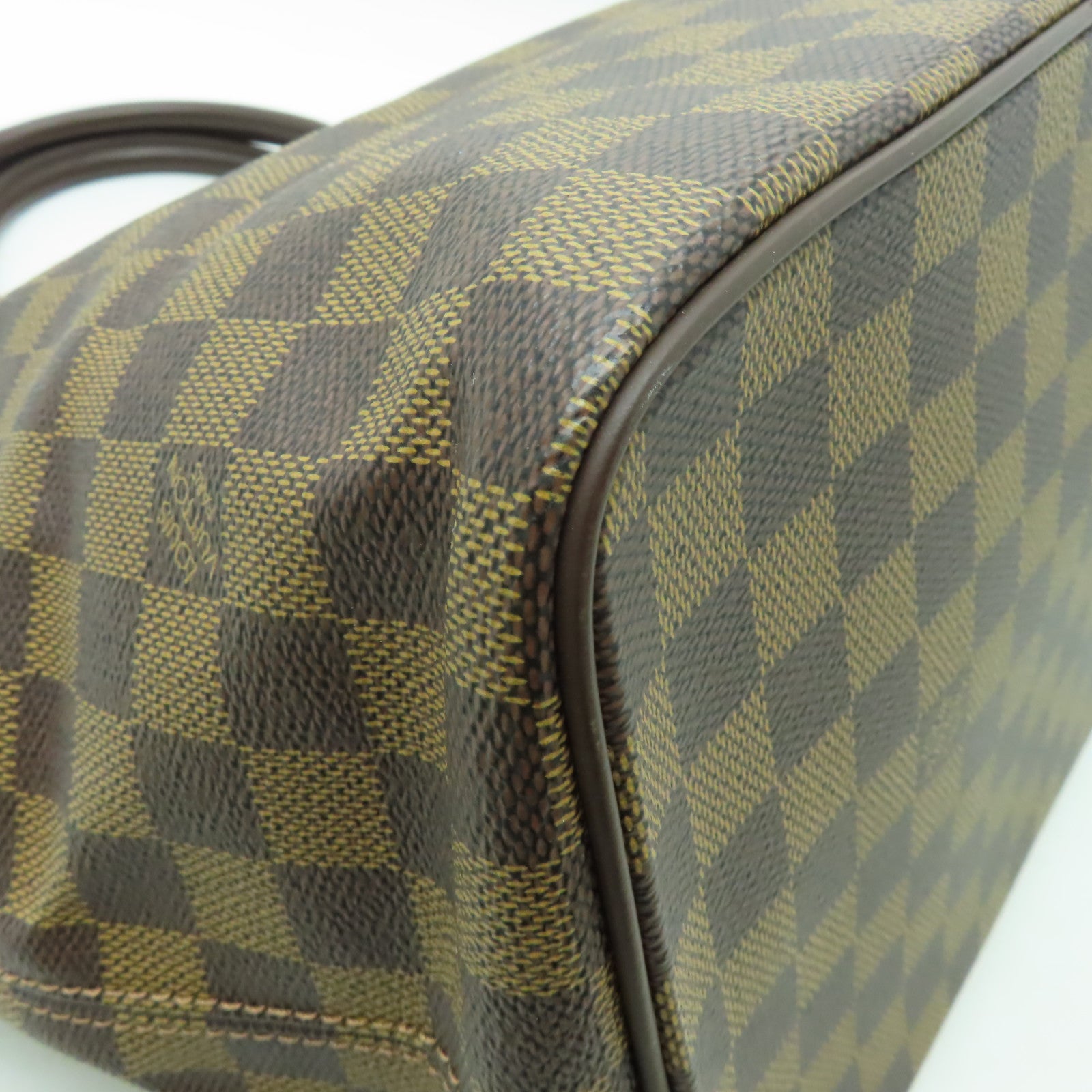LOUIS VUITTON Damier Saleya MM金扣手挽袋啡色