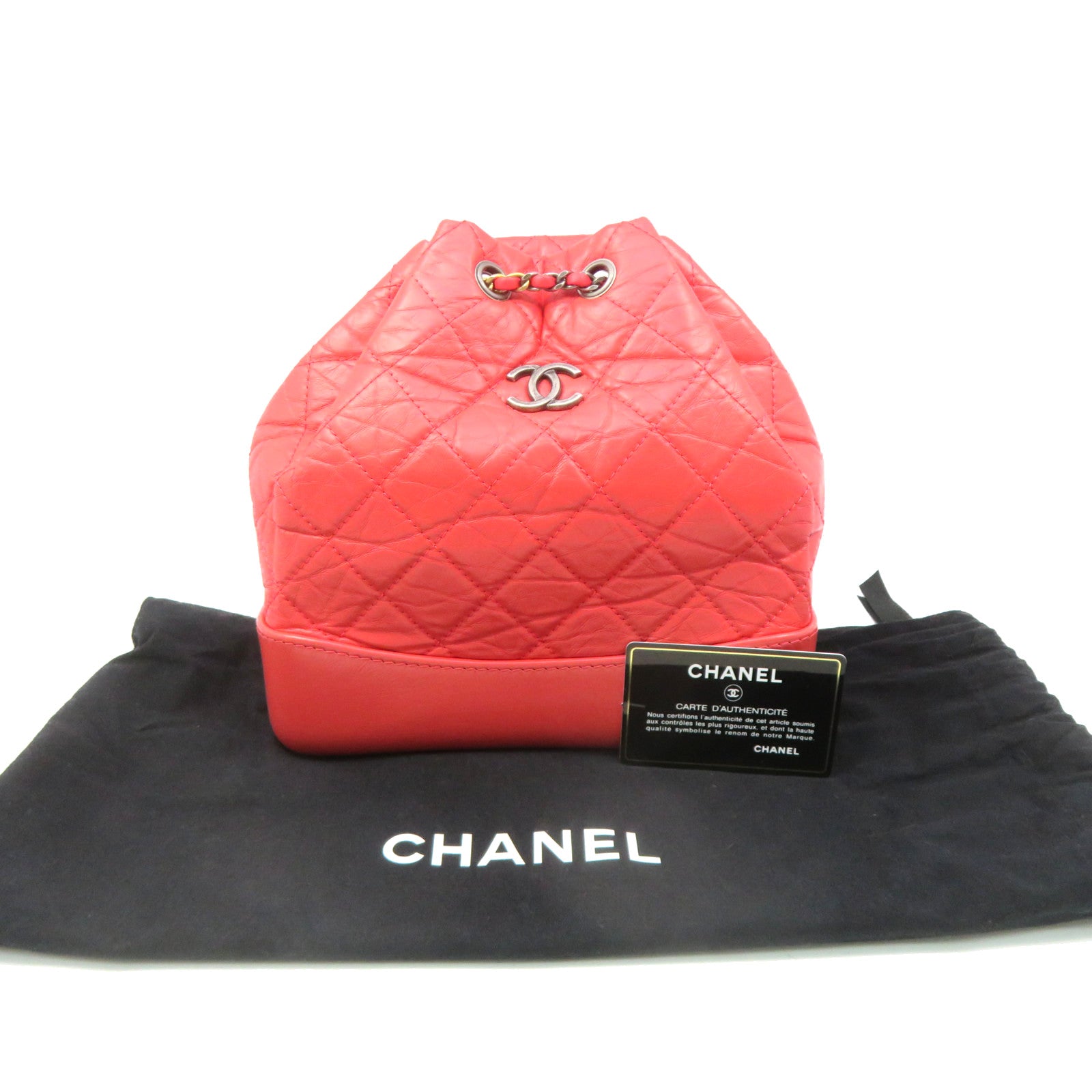 CHANEL rhombic cowhide leather Gabrielle Backpack backpack pink