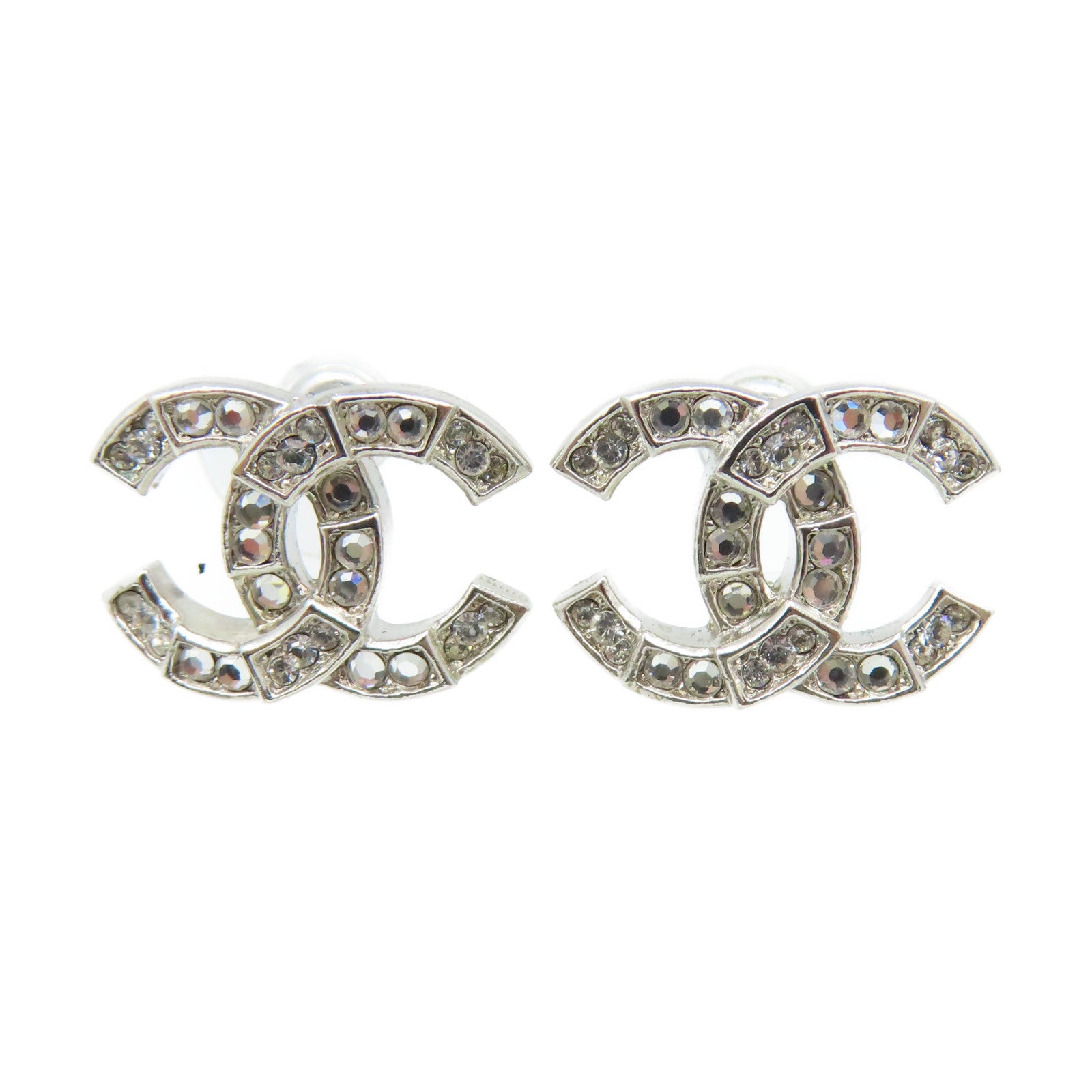 CHANEL 金屬CC Earrings耳環銀色