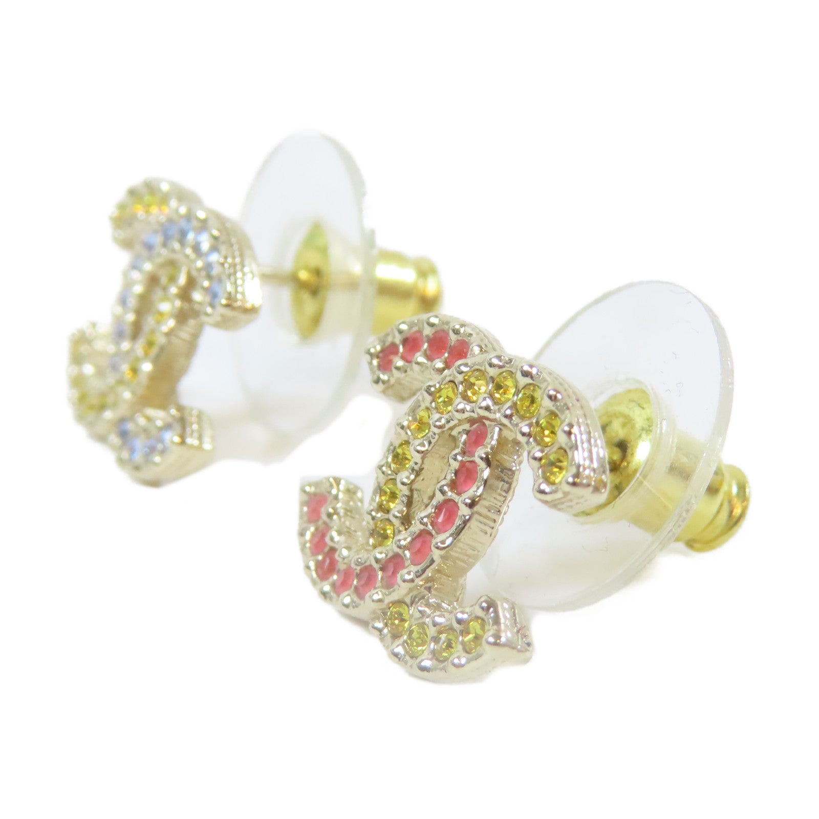 CHANEL 金屬/水晶Earrings耳環金色/黃色/藍色/粉紅色
