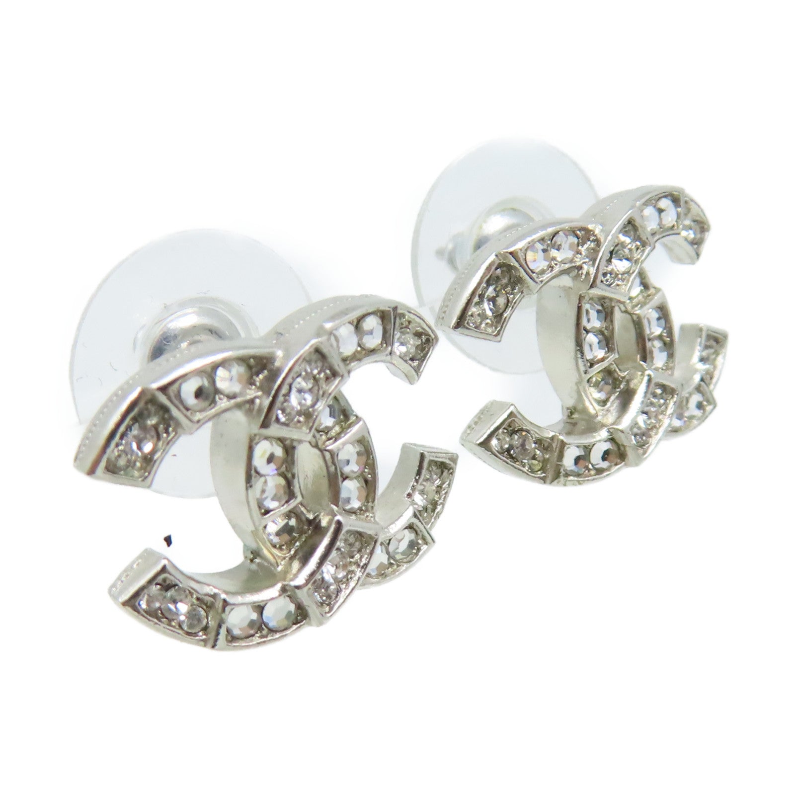 CHANEL 金屬CC Earrings耳環銀色