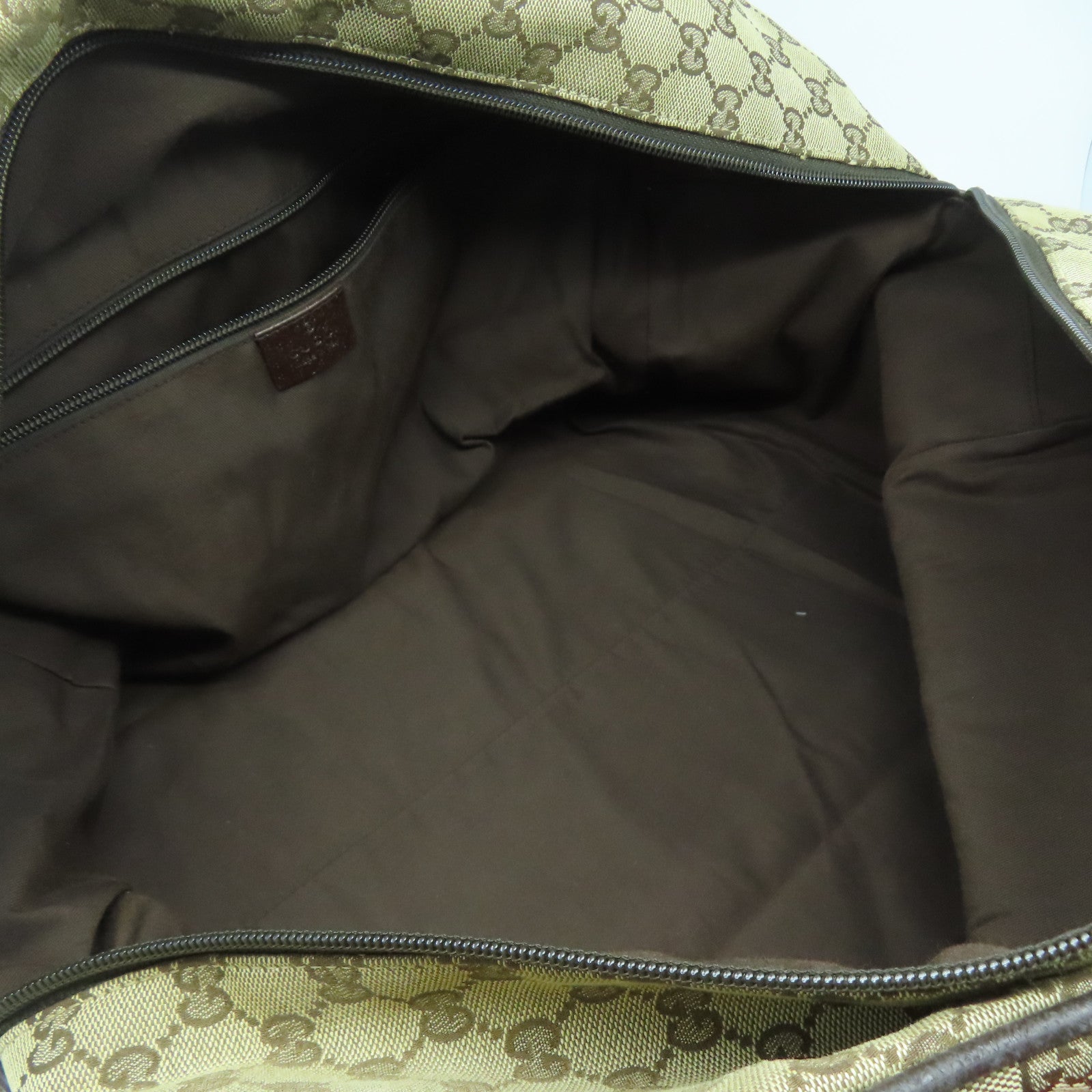 GUCCI 帆布Tote Bag銀扣手挽袋/旅行袋啡色