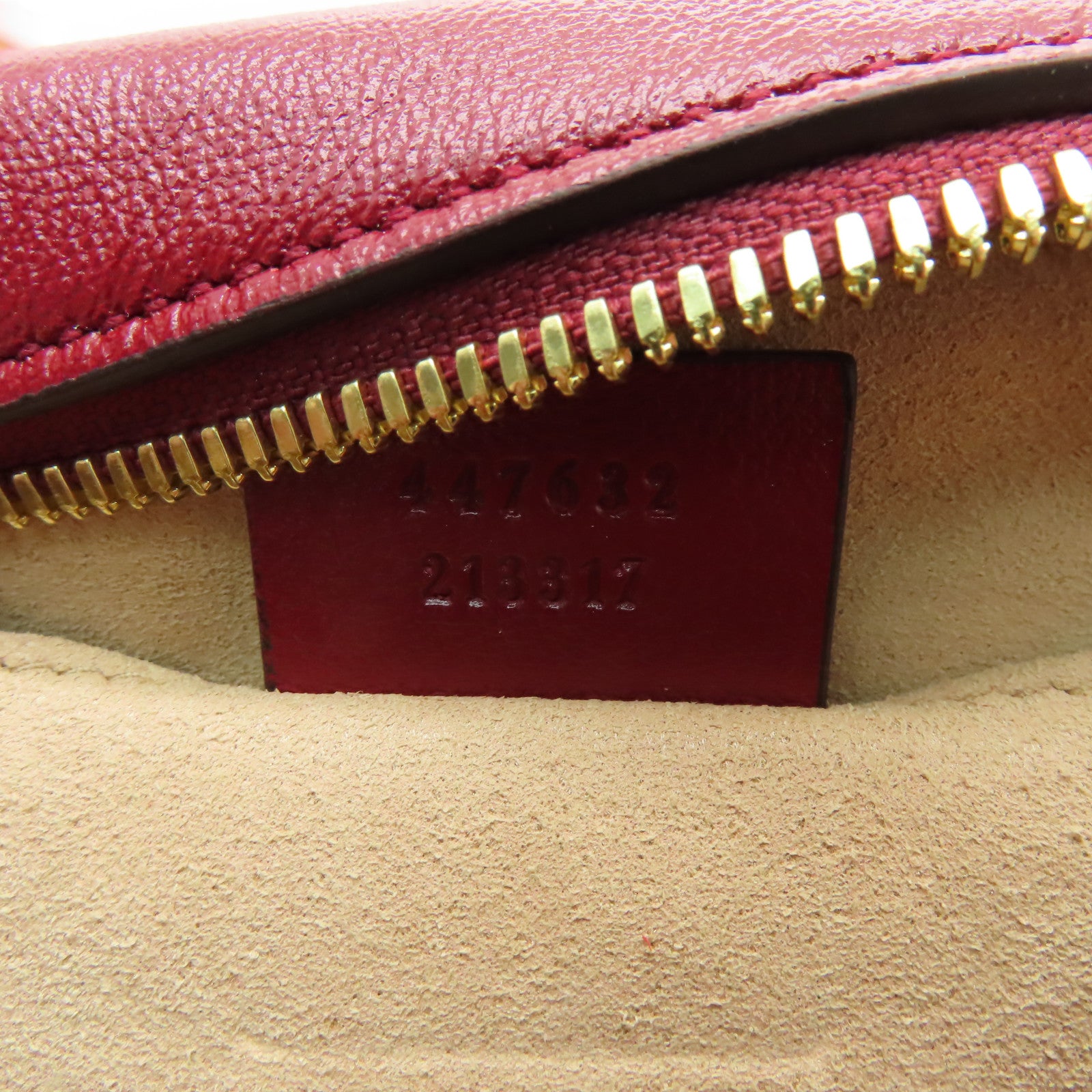 GUCCI 帆布GG Marmont Shoulder Bag金扣肩背袋啡色/紅色