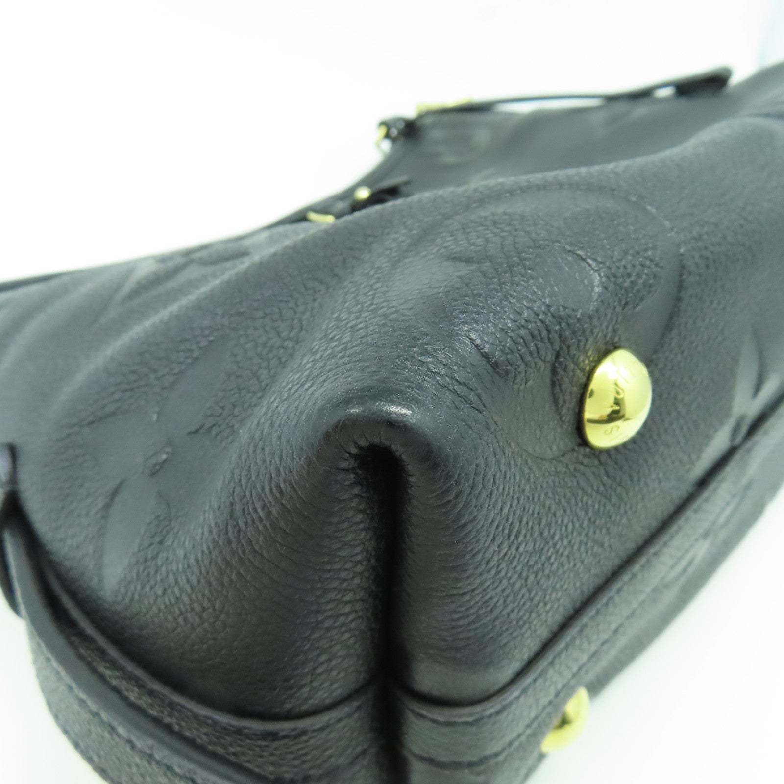 LOUIS VUITTON Monogram Empreinte Carry AII PM金扣肩背袋黑色