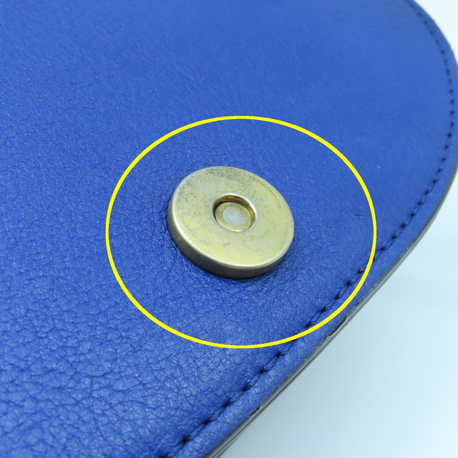 Chloe Leather Bracelet Nile Gold Buckle Shoulder Bag Blue