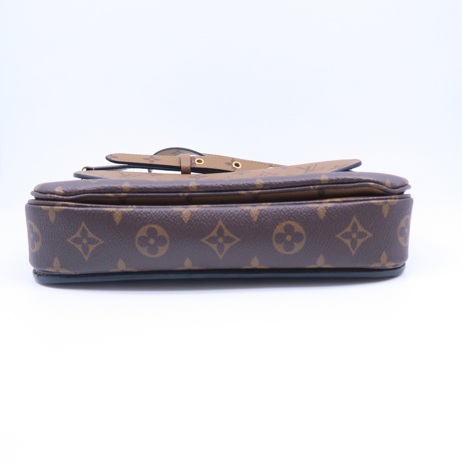 LOUIS VUITTON Monogram Reverse Pochette Meits金扣手挽肩背兩用袋棕色