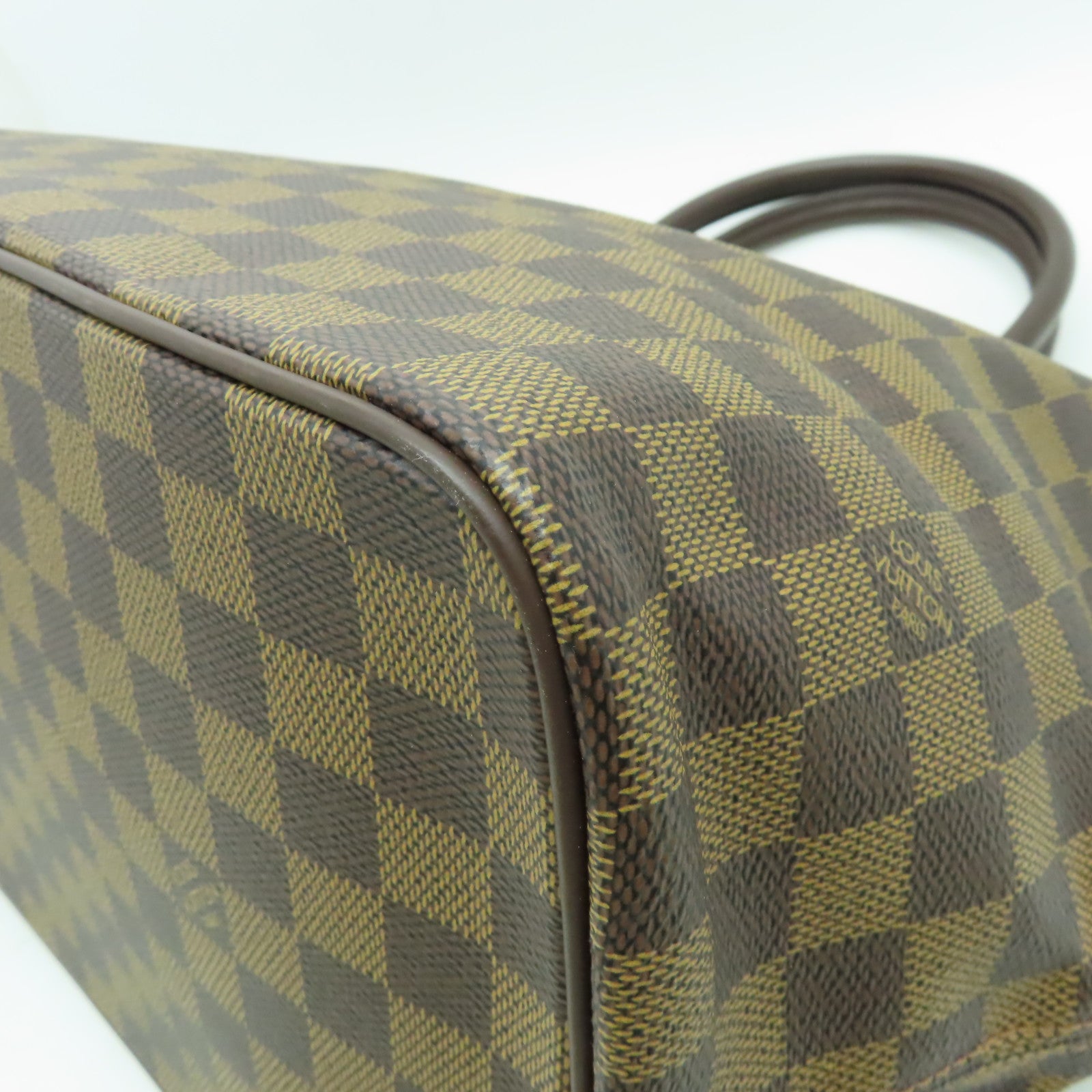 LOUIS VUITTON Damier Saleya MM金扣手挽袋啡色