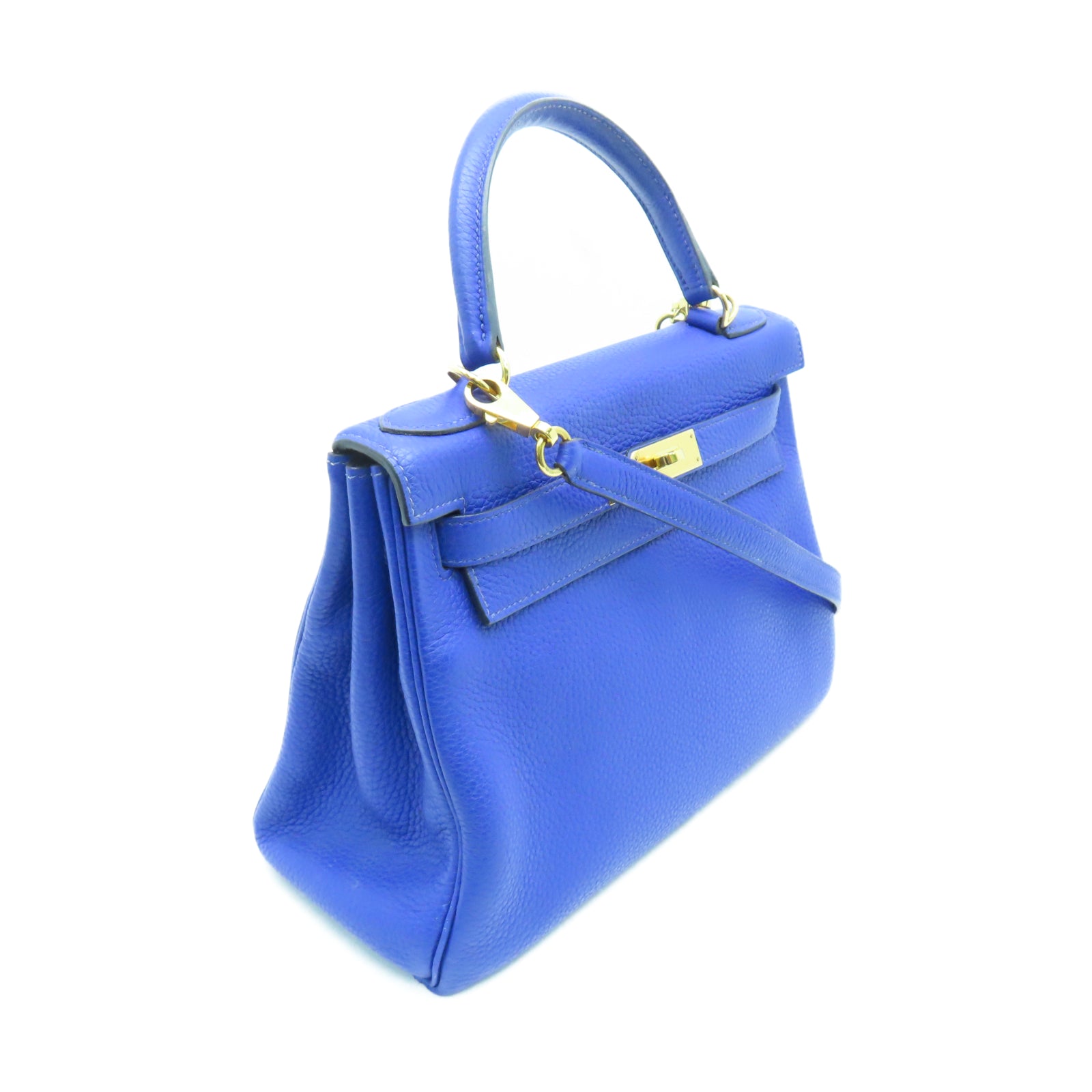 HERMES Taurillon Clemence皮革Kelly 28手挽袋蓝色