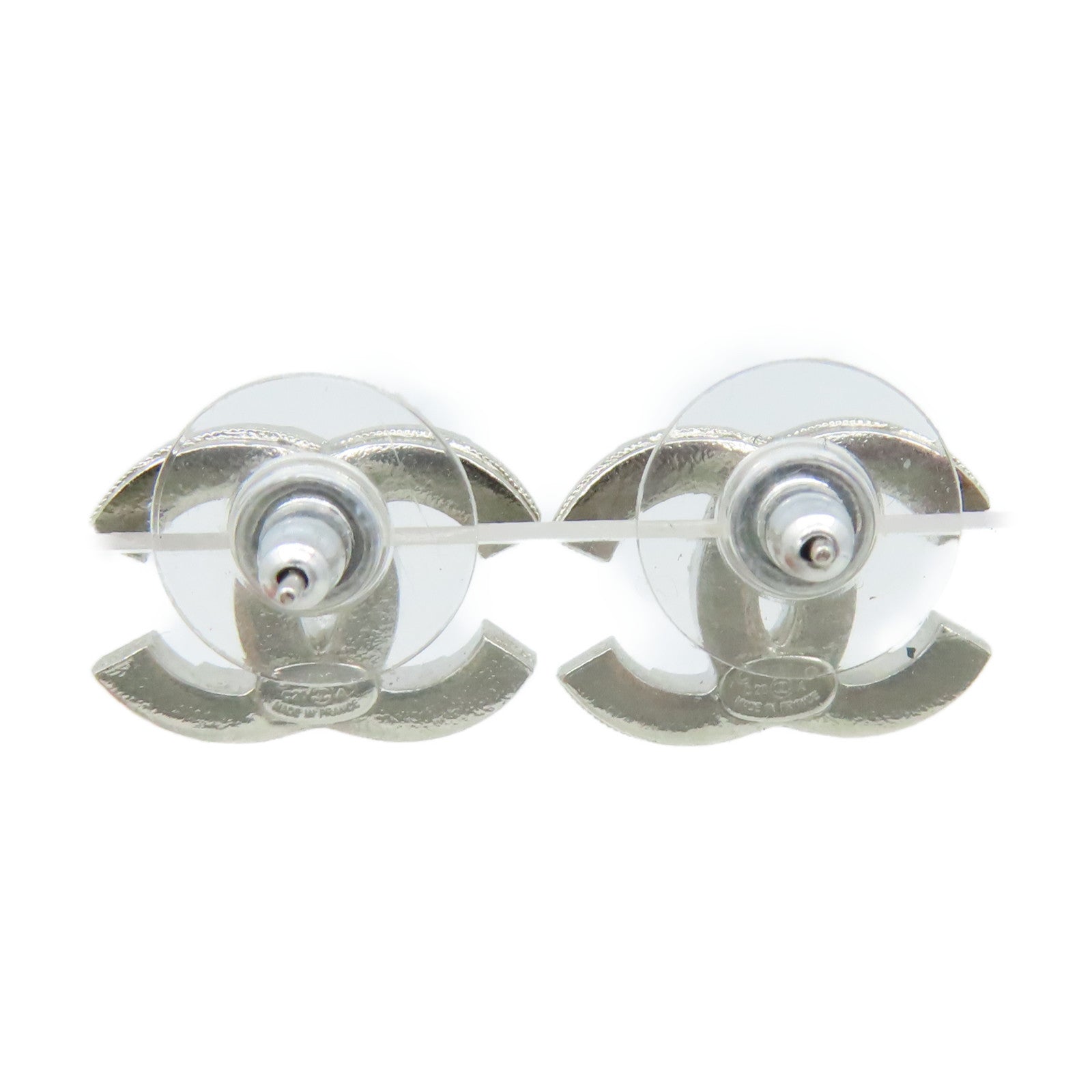 CHANEL 金屬CC Earrings耳環銀色