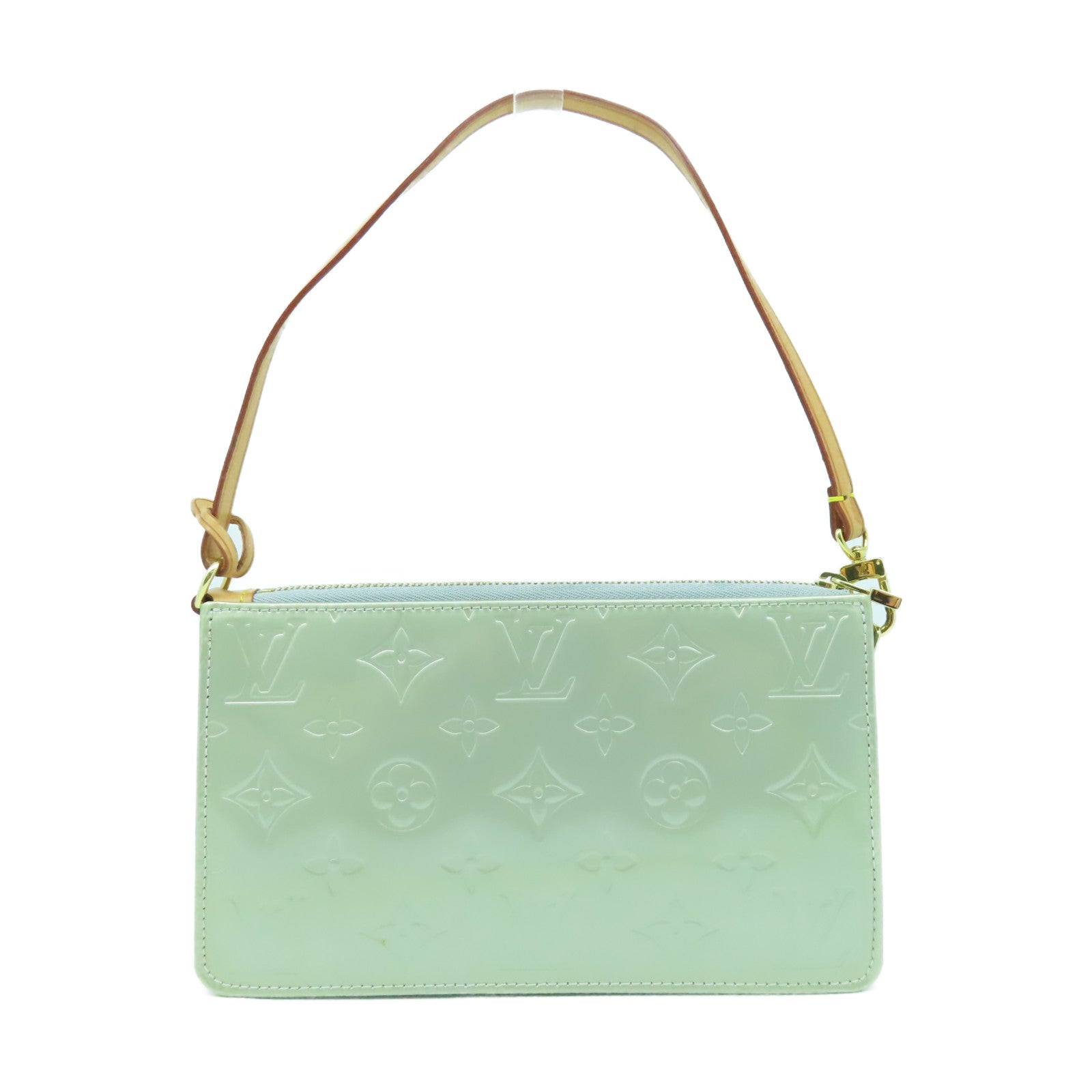 LOUIS VUITTON Vernis Lexington Pochette金扣手挽袋銀色