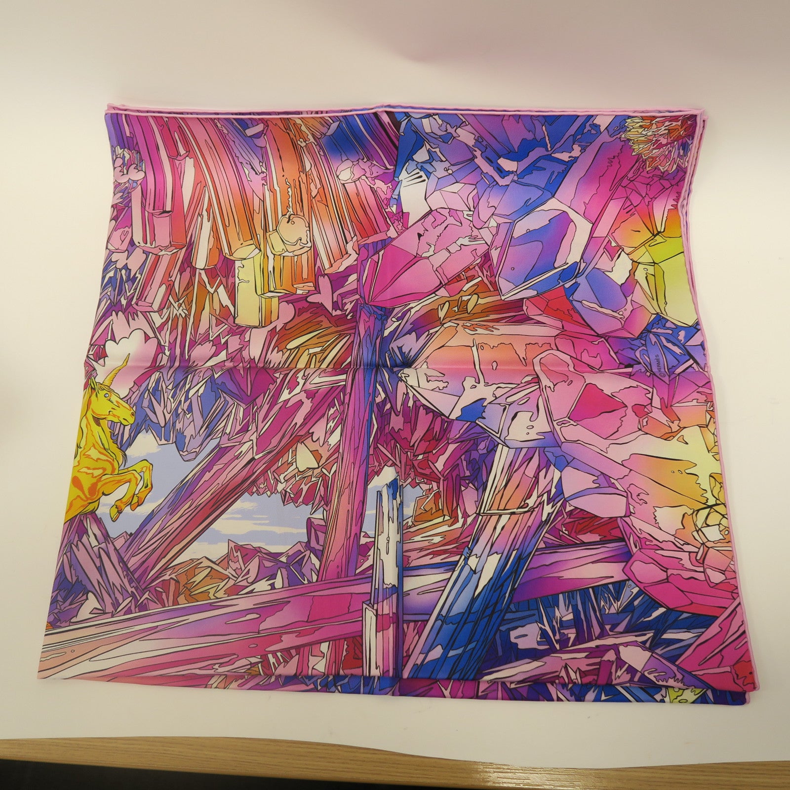 HERMES 絲質Scarf絲巾粉紅色/彩色