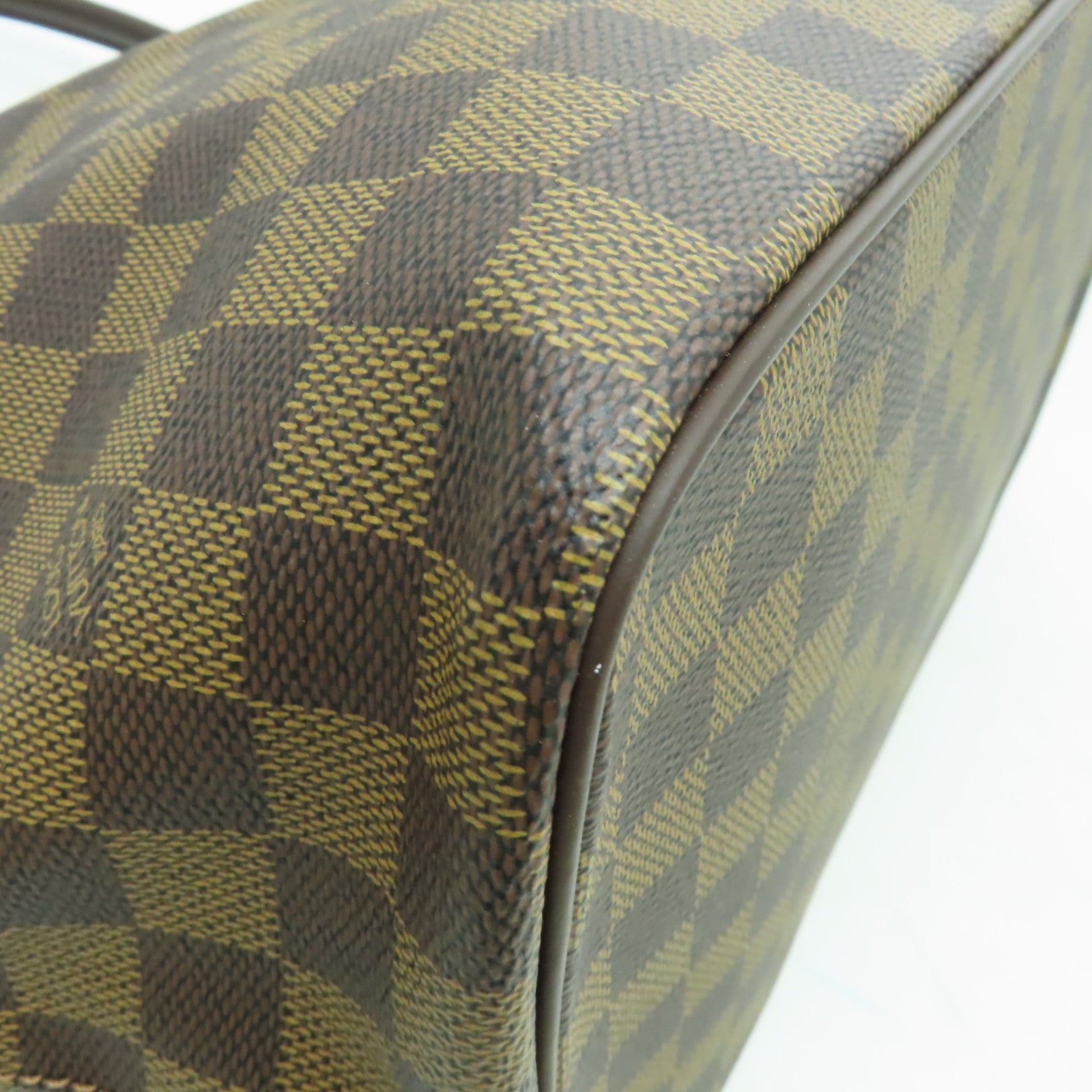 LOUIS VUITTON Damier Saleya MM金扣手挽袋啡色