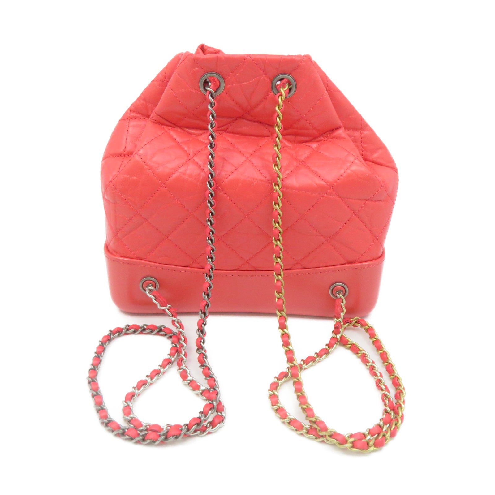 CHANEL rhombic cowhide leather Gabrielle Backpack backpack pink