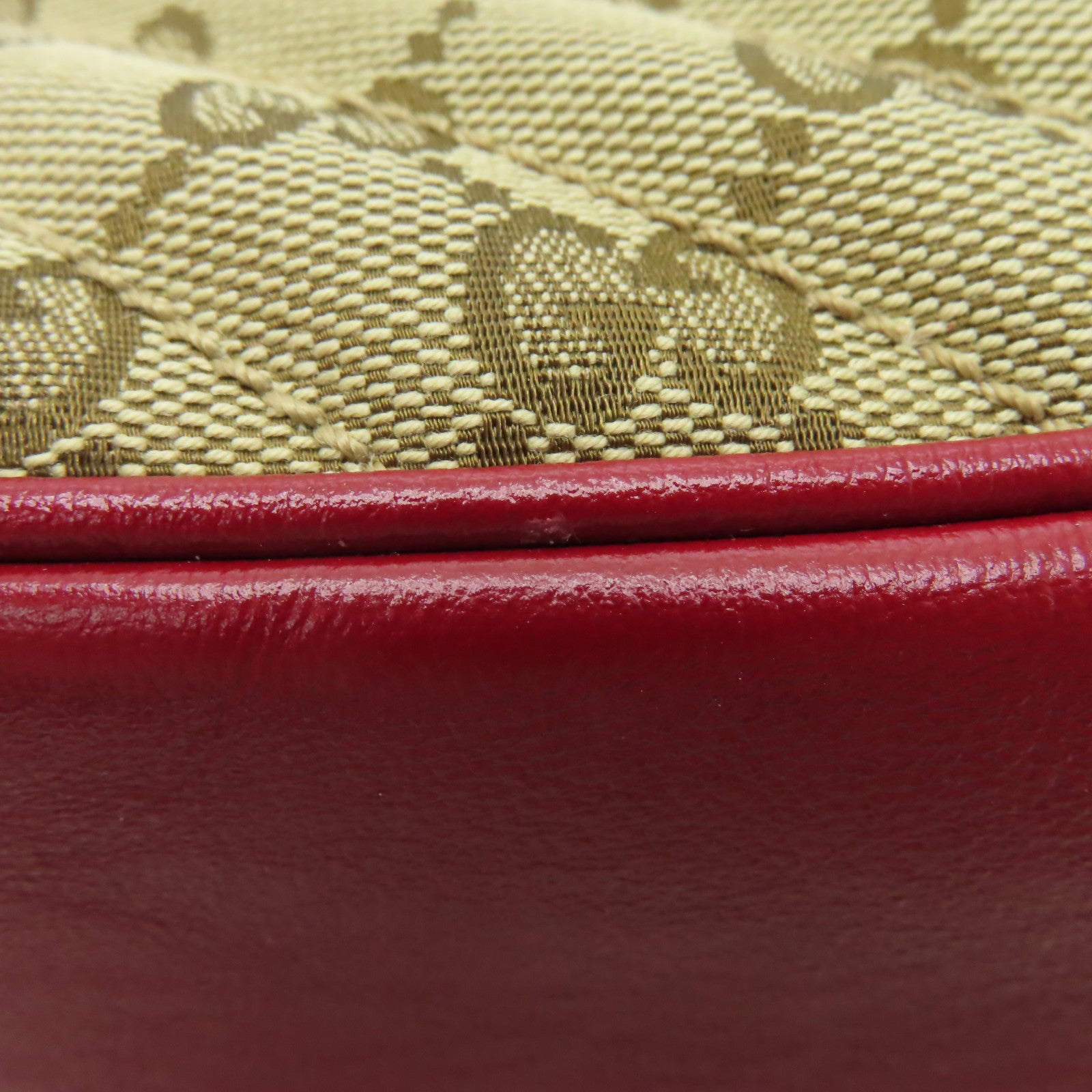 GUCCI 帆布GG Marmont Shoulder Bag金扣肩背袋啡色/紅色