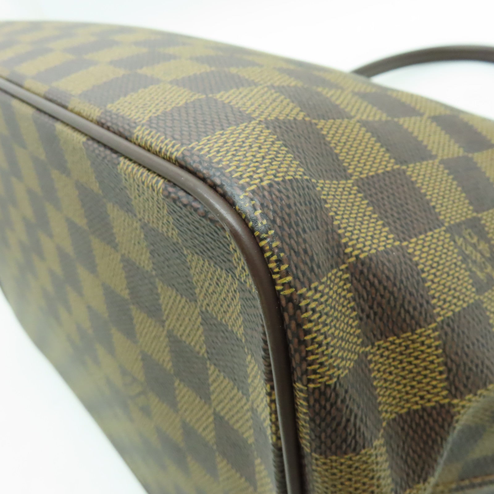 LOUIS VUITTON Damier Saleya MM金扣手挽袋啡色