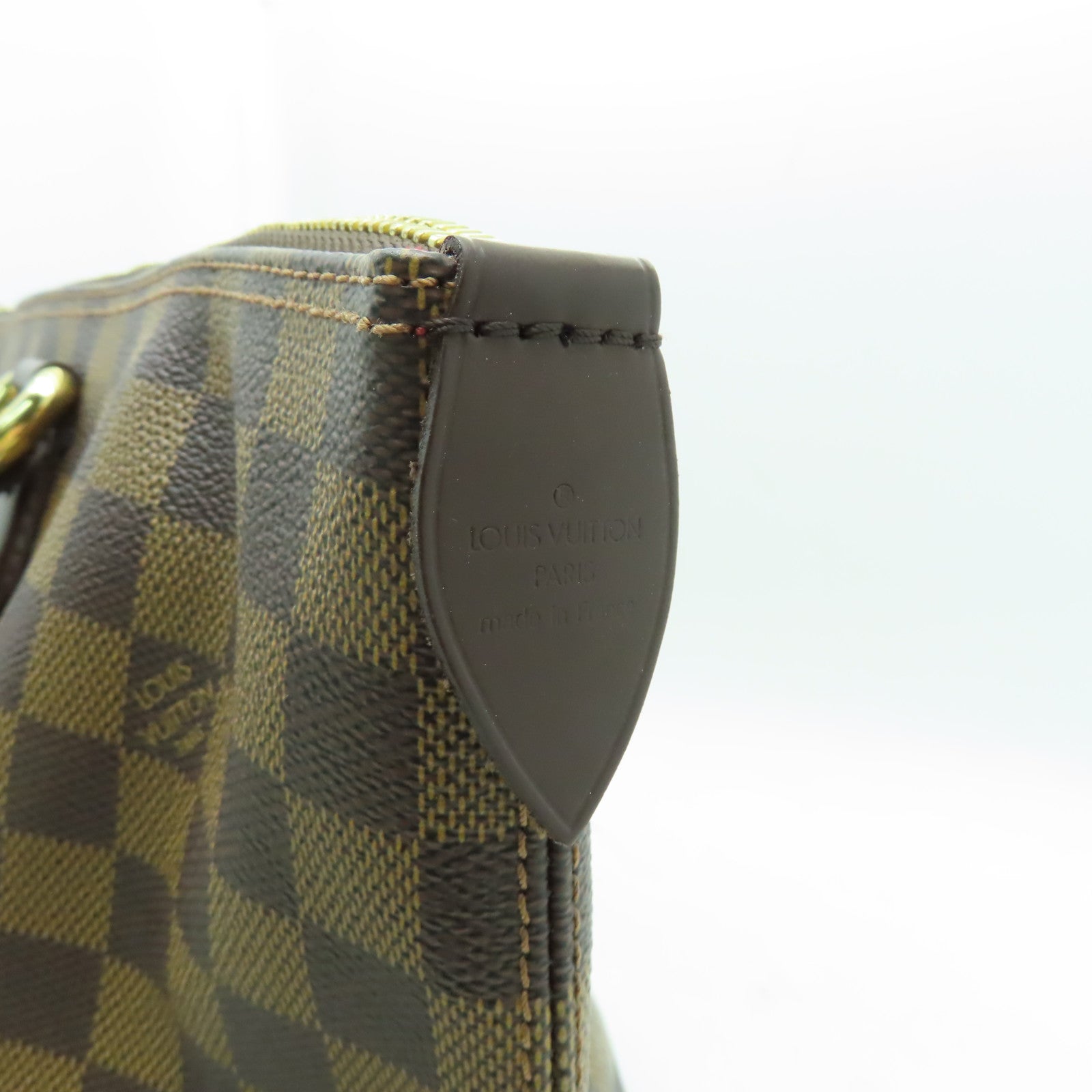 LOUIS VUITTON Damier Saleya MM金扣手挽袋啡色
