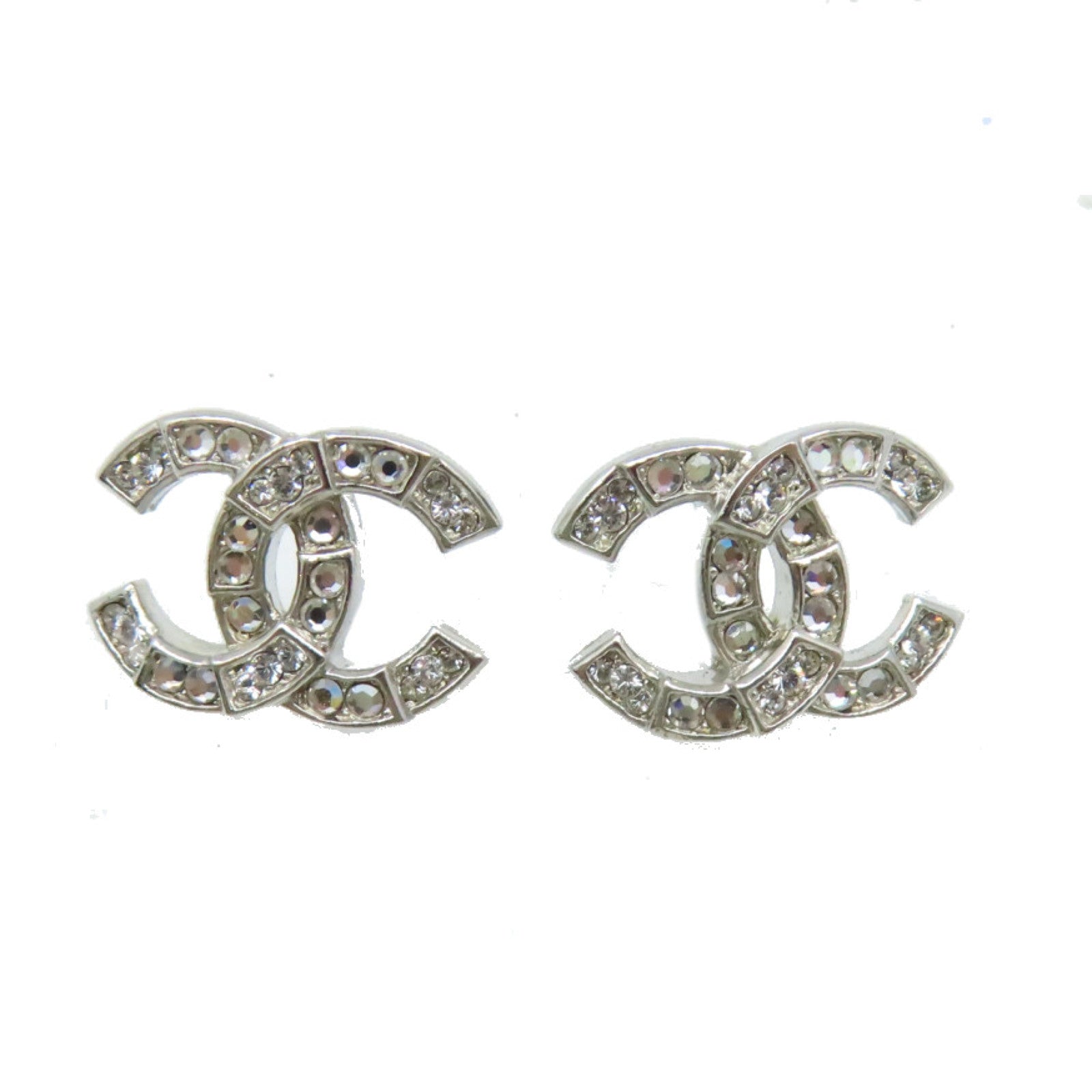 CHANEL 金屬CC Earrings耳環銀色