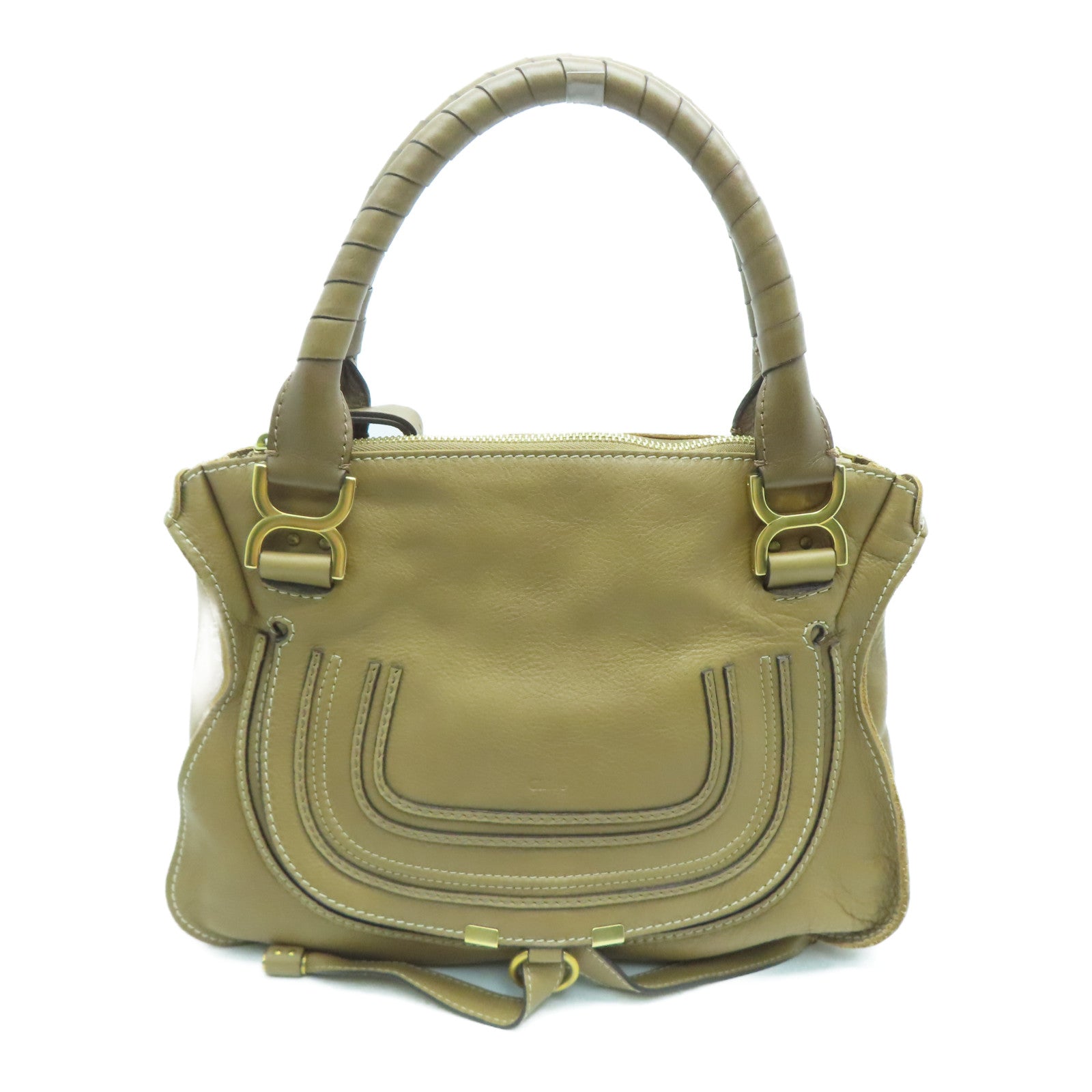 Chloe 【激减优惠】牛皮皮革Shoulder Bag金扣肩背袋啡色