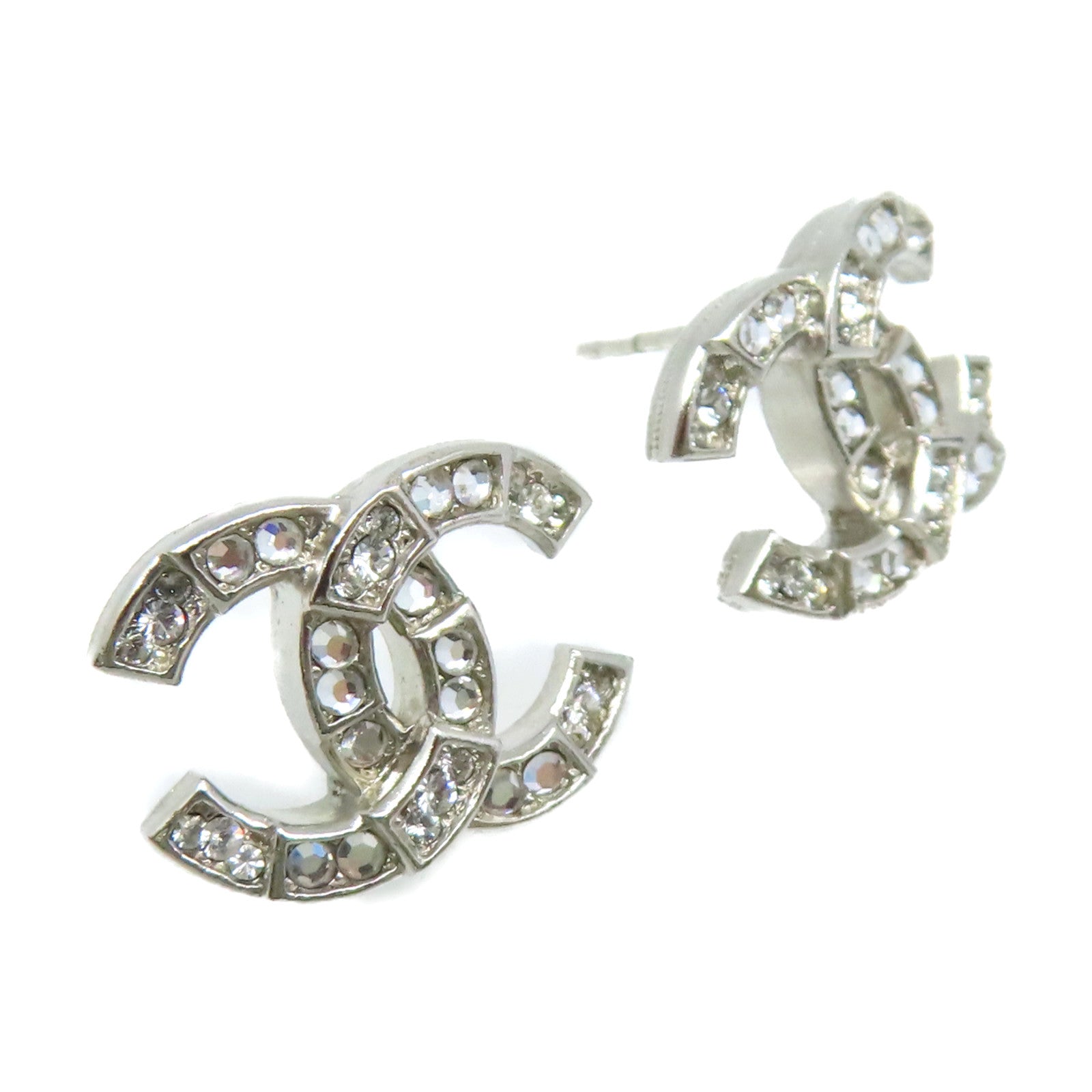 CHANEL 金屬CC Earrings耳環銀色