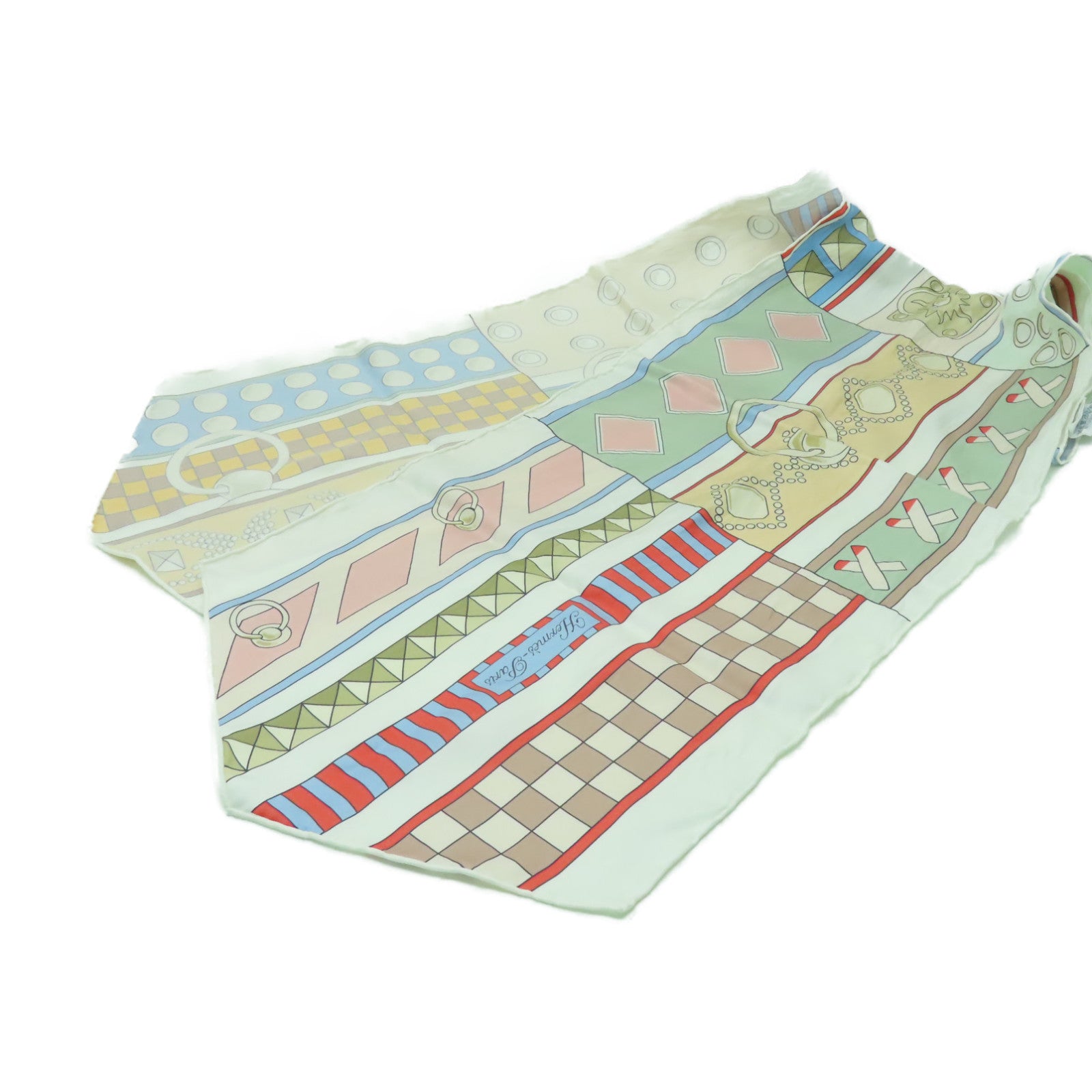 HERMES 絲質Maxi Twilly絲巾白色