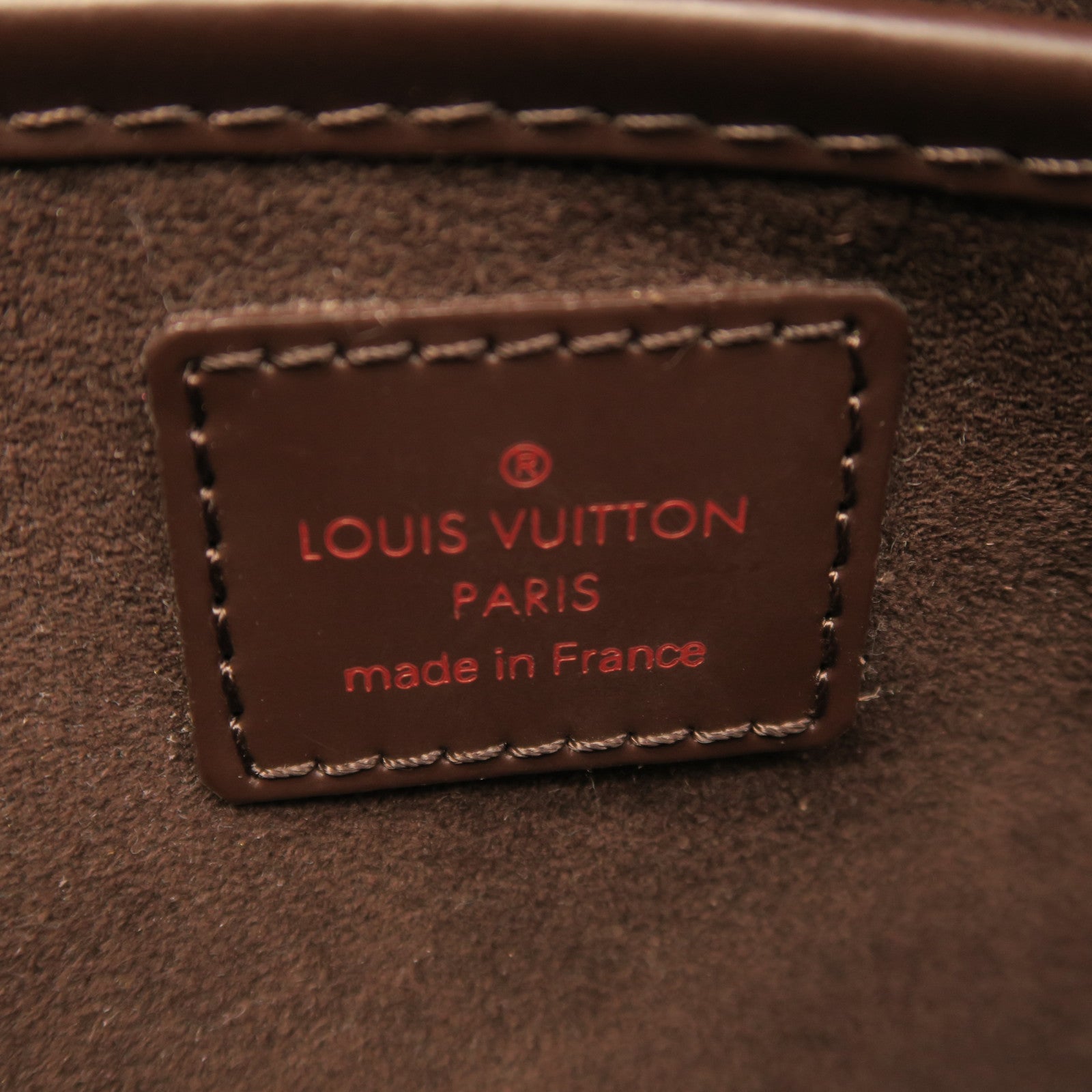 LOUIS VUITTON Damier Saint Louis Gold Buckle Clutch Brown