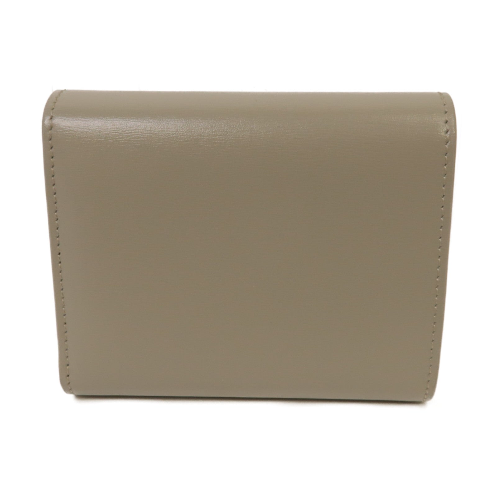 CELINE 牛皮皮革Wallet金扣錢包灰色