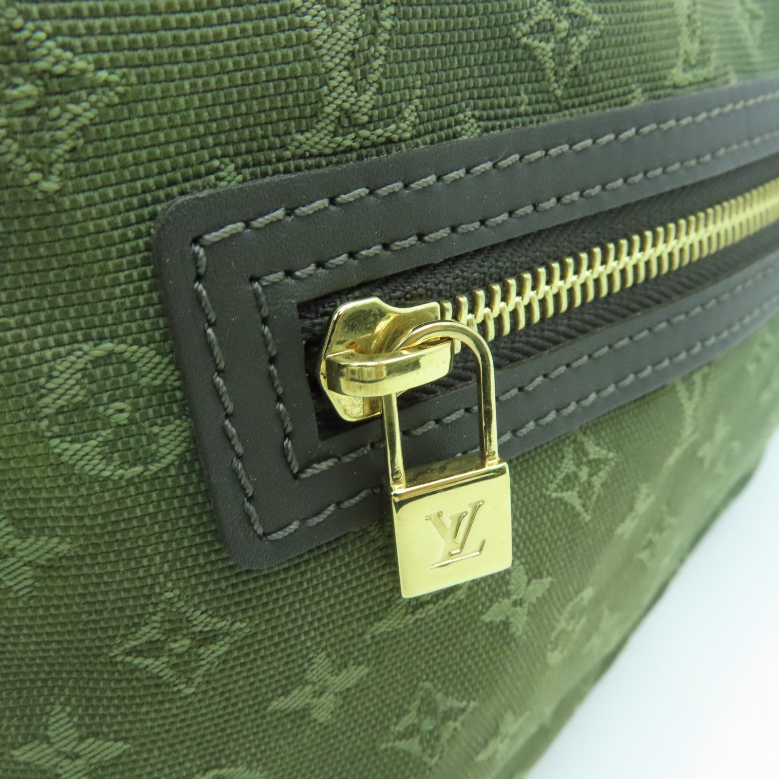 LOUIS VUITTON Monogram Mini Lucille PM金扣肩背袋绿色