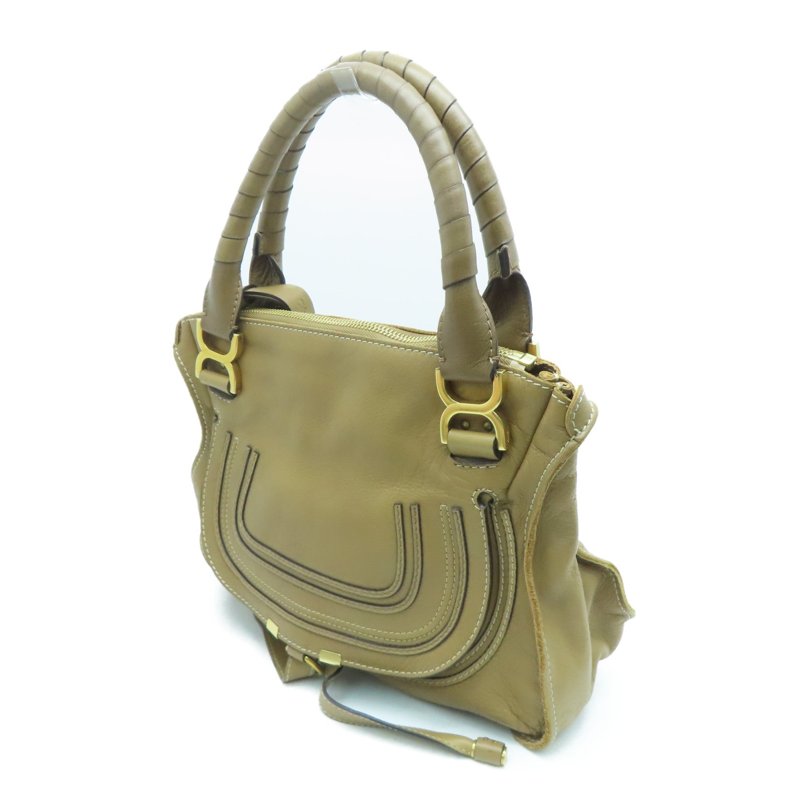 Chloe 【激减优惠】牛皮皮革Shoulder Bag金扣肩背袋啡色