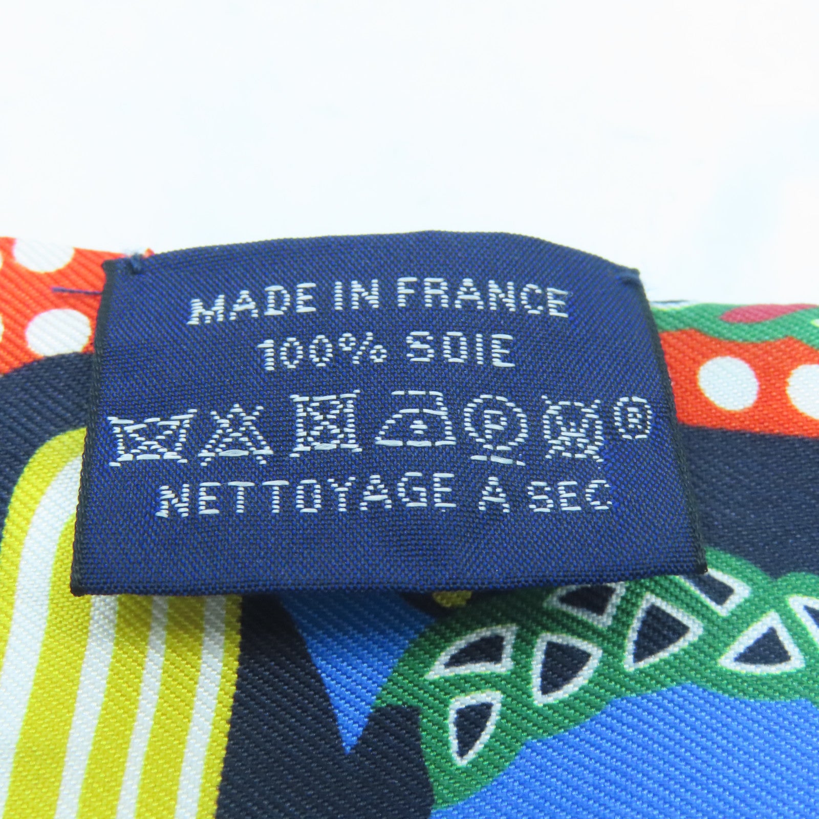 HERMES Silk Twilly Scarf Blue/Red/Multicolor