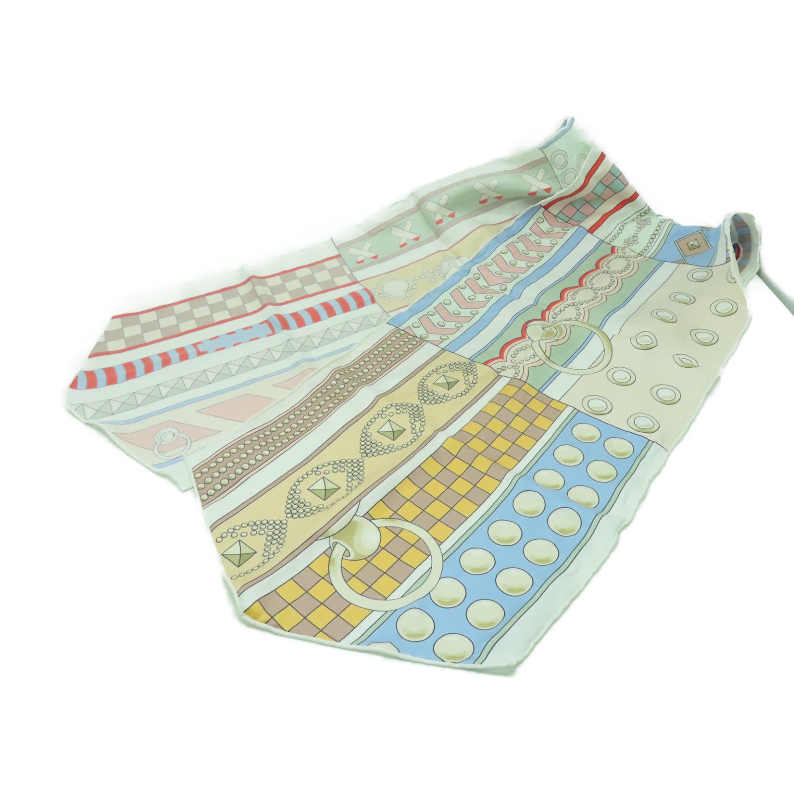 HERMES 絲質Maxi Twilly絲巾白色