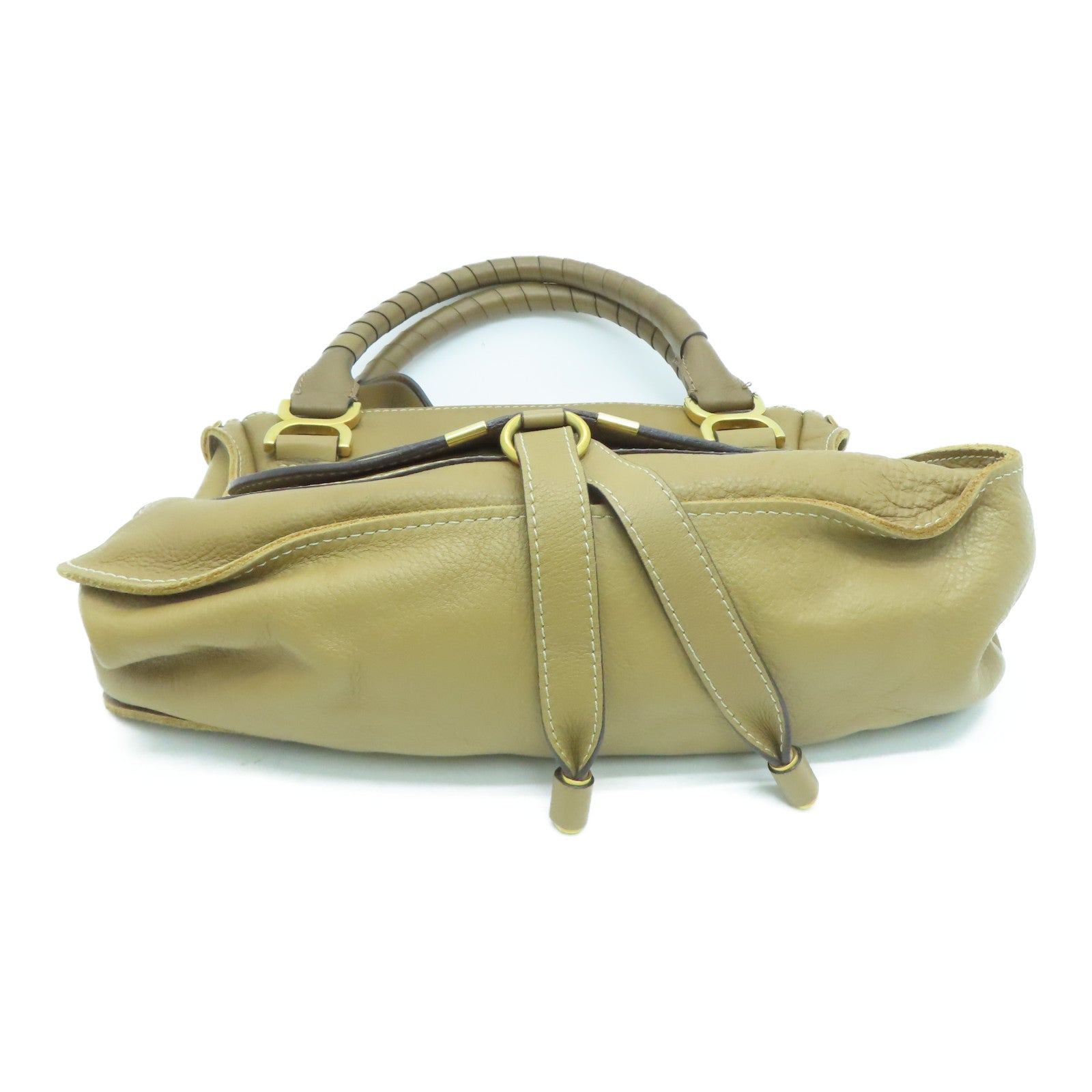 Chloe 【激减优惠】牛皮皮革Shoulder Bag金扣肩背袋啡色