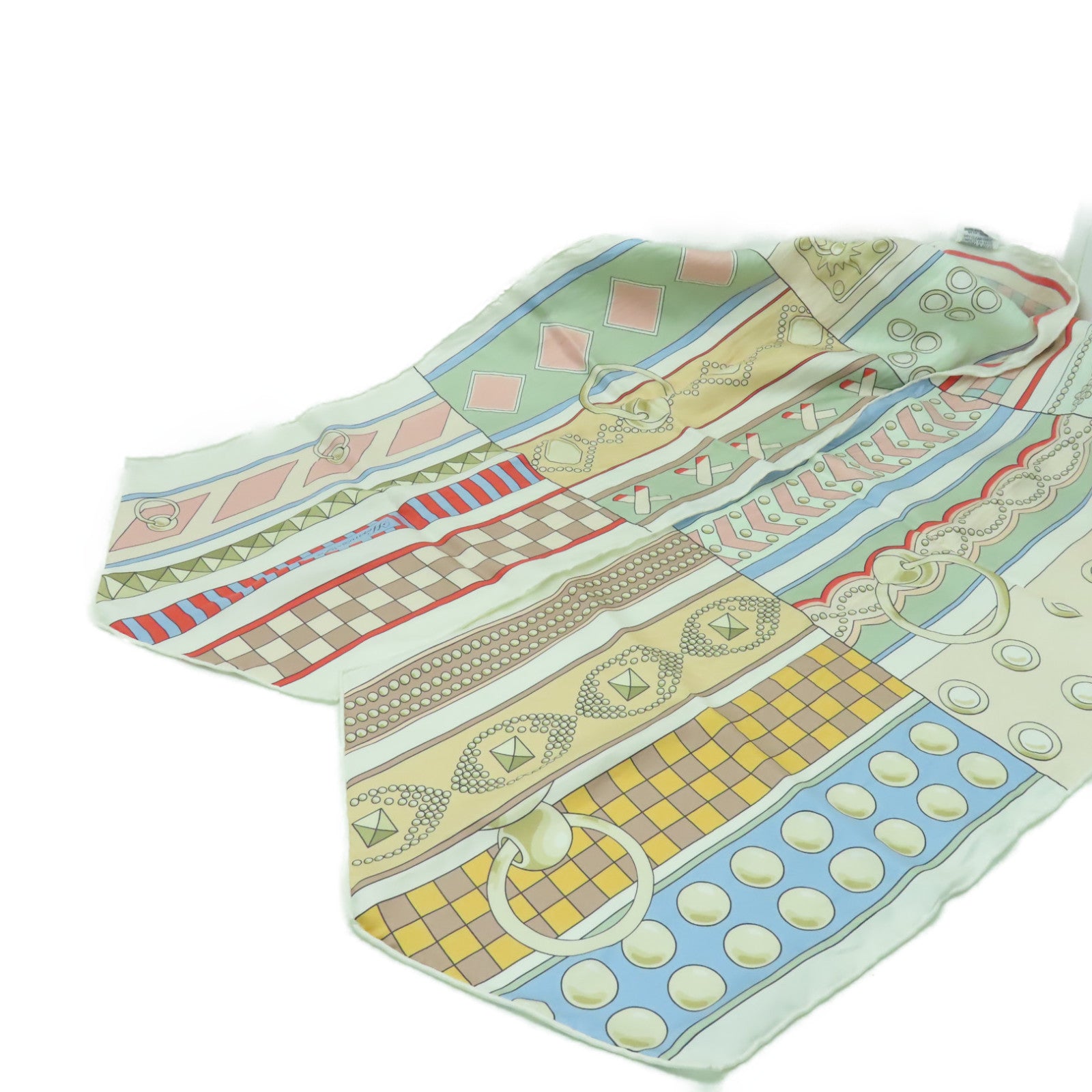 HERMES 絲質Maxi Twilly絲巾白色