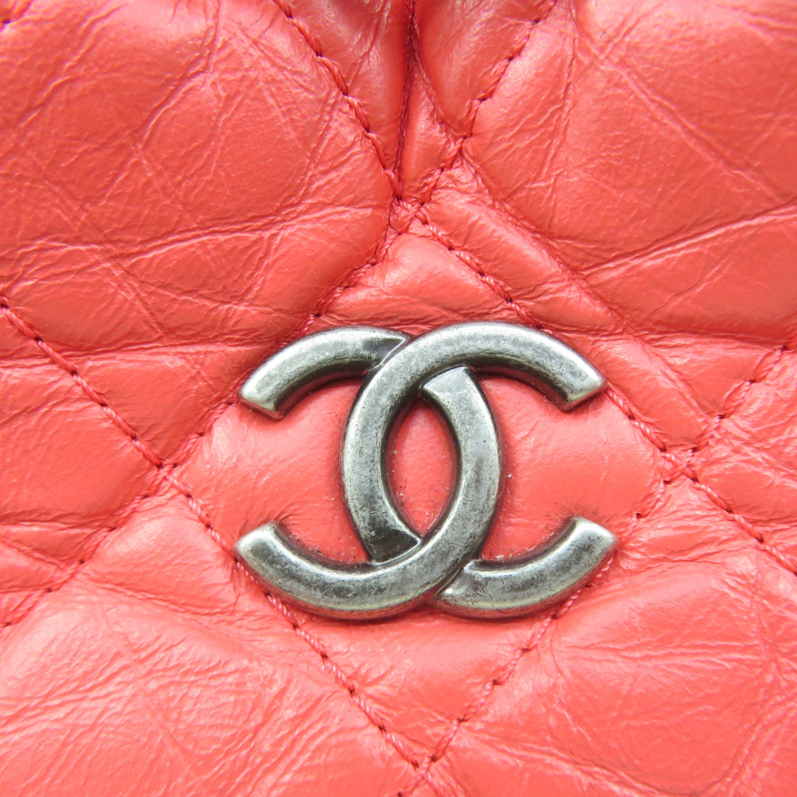CHANEL rhombic cowhide leather Gabrielle Backpack backpack pink