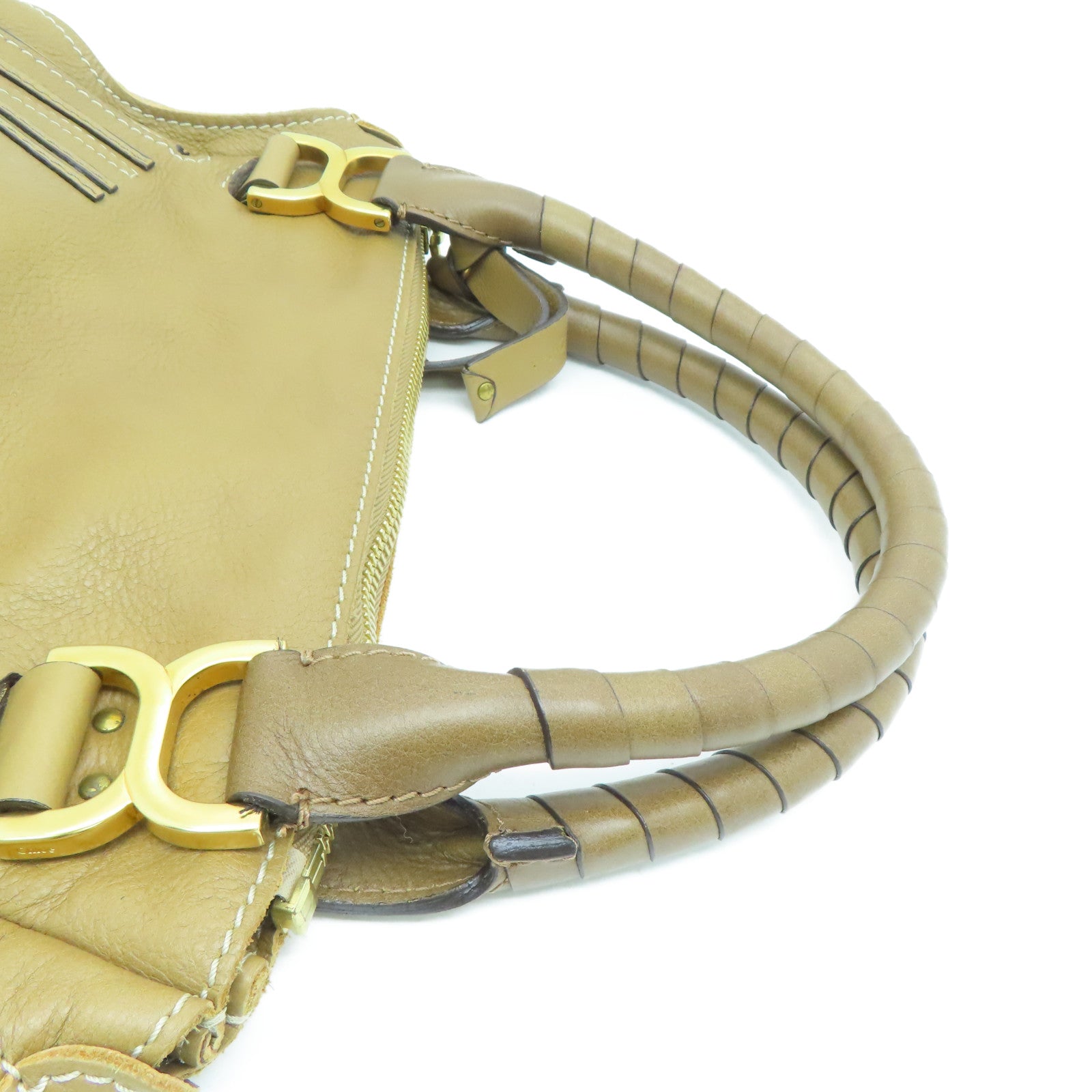 Chloe 【激减优惠】牛皮皮革Shoulder Bag金扣肩背袋啡色