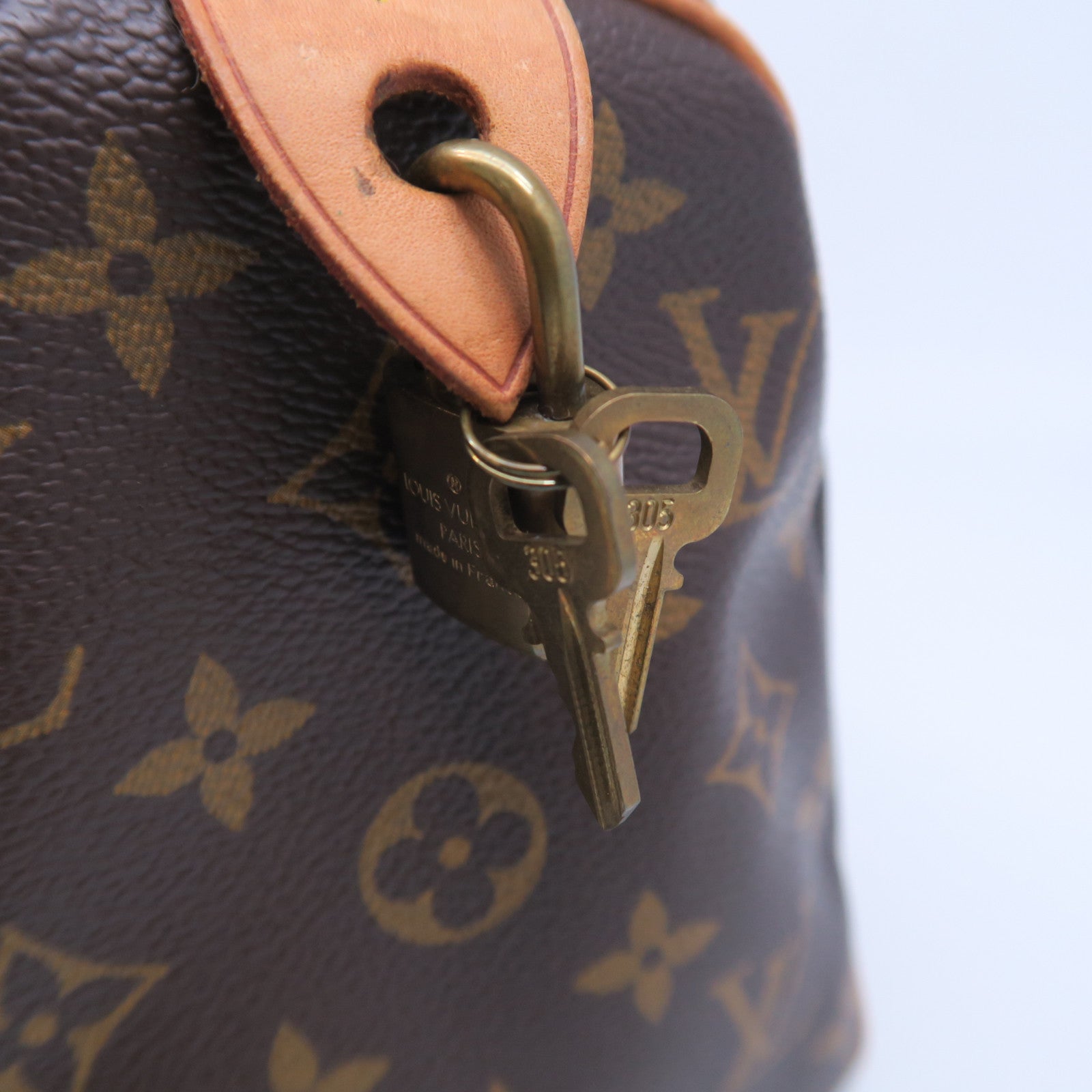 LOUIS VUITTON Monogram Speedy 25金扣手挽袋啡色