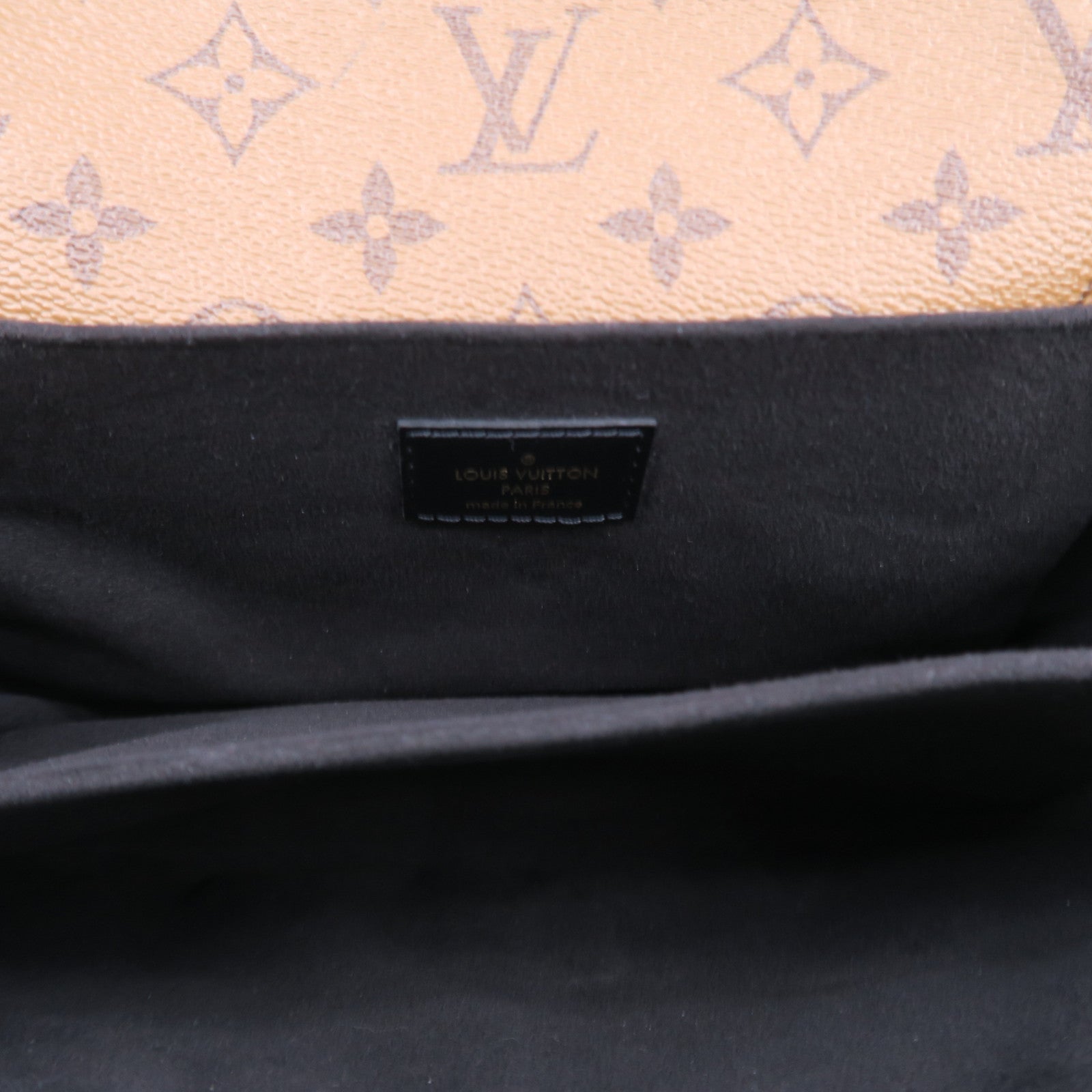 LOUIS VUITTON Monogram Reverse Pochette Meits金扣手挽肩背兩用袋棕色