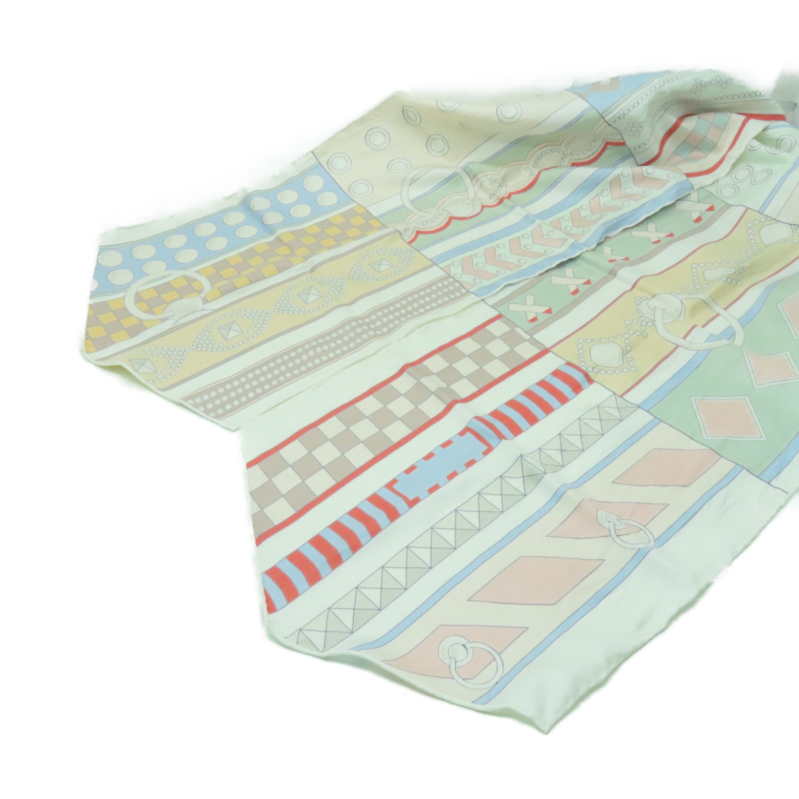 HERMES 絲質Maxi Twilly絲巾白色