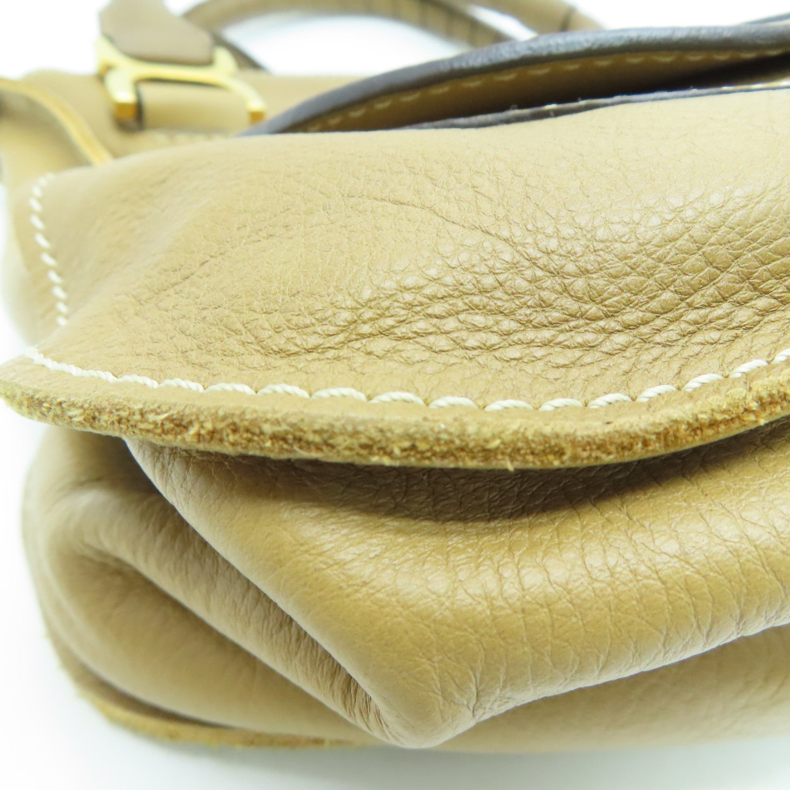 Chloe 【激减优惠】牛皮皮革Shoulder Bag金扣肩背袋啡色