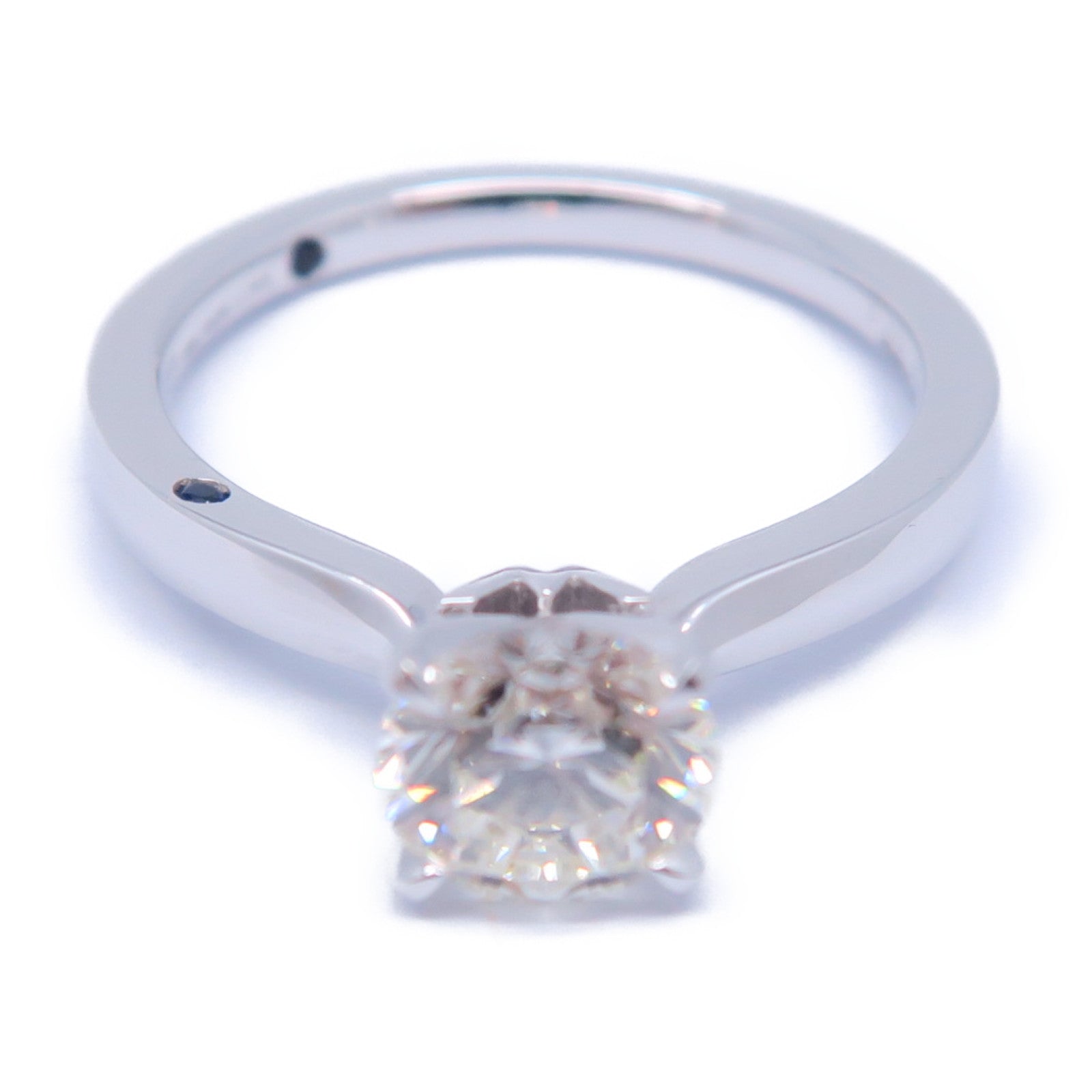 JEWELRY 18K白金Diamond Ring 1.02ct鑽石/0.023藍寶石鑽石戒指US#5.75
