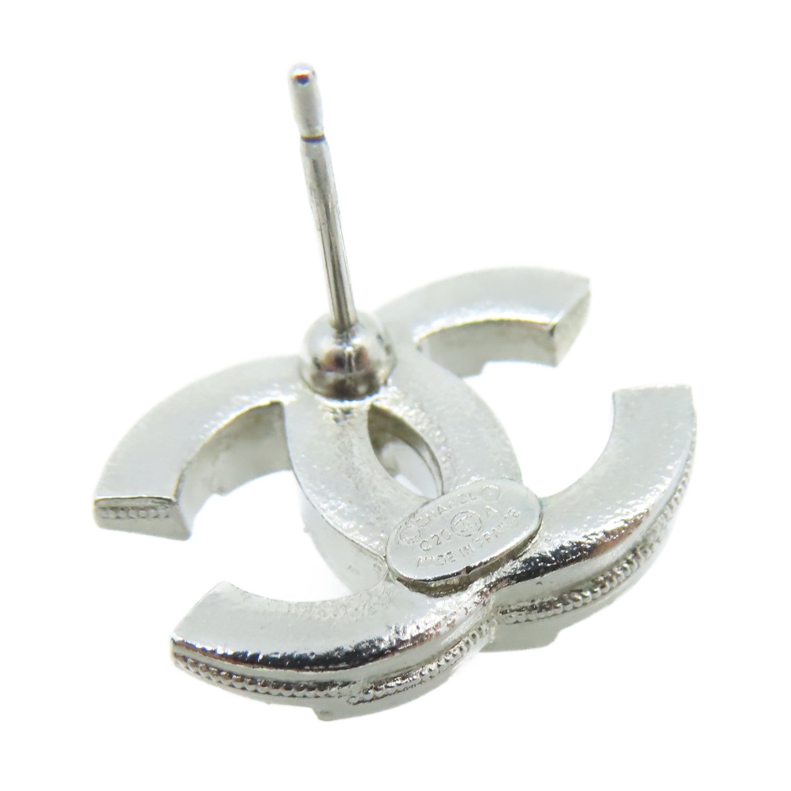 CHANEL 金屬CC Earrings耳環銀色