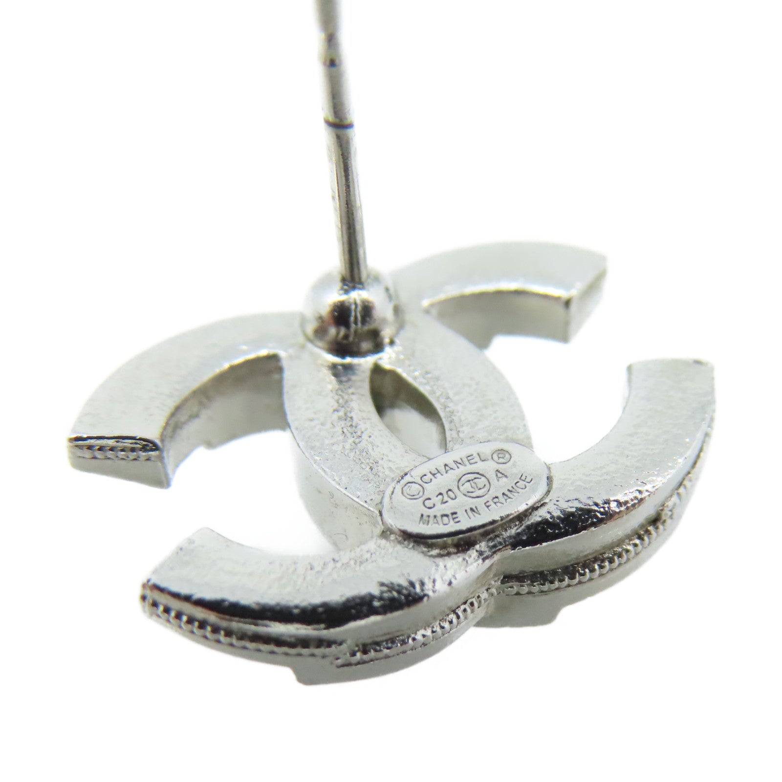 CHANEL 金屬CC Earrings耳環銀色