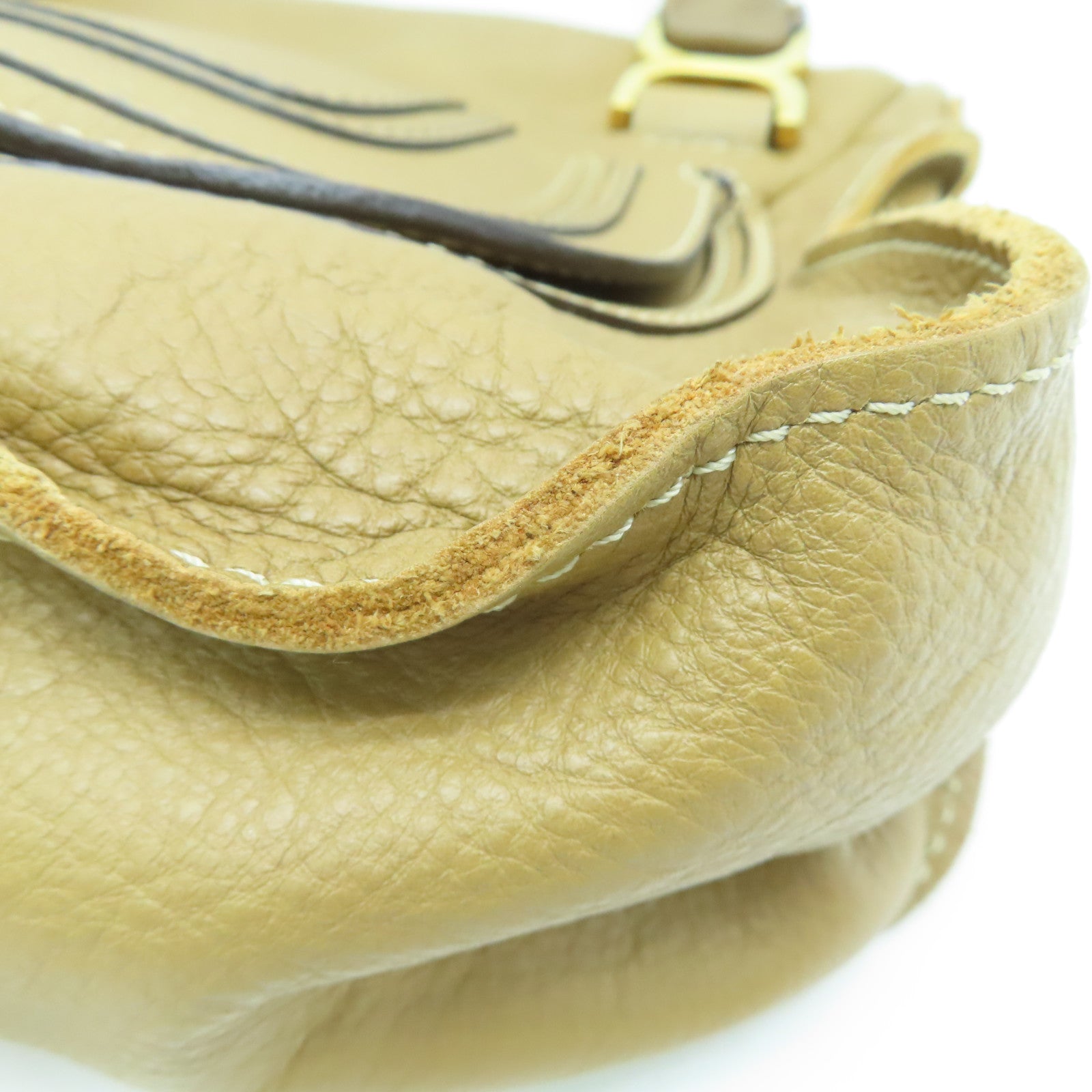 Chloe 【激减优惠】牛皮皮革Shoulder Bag金扣肩背袋啡色