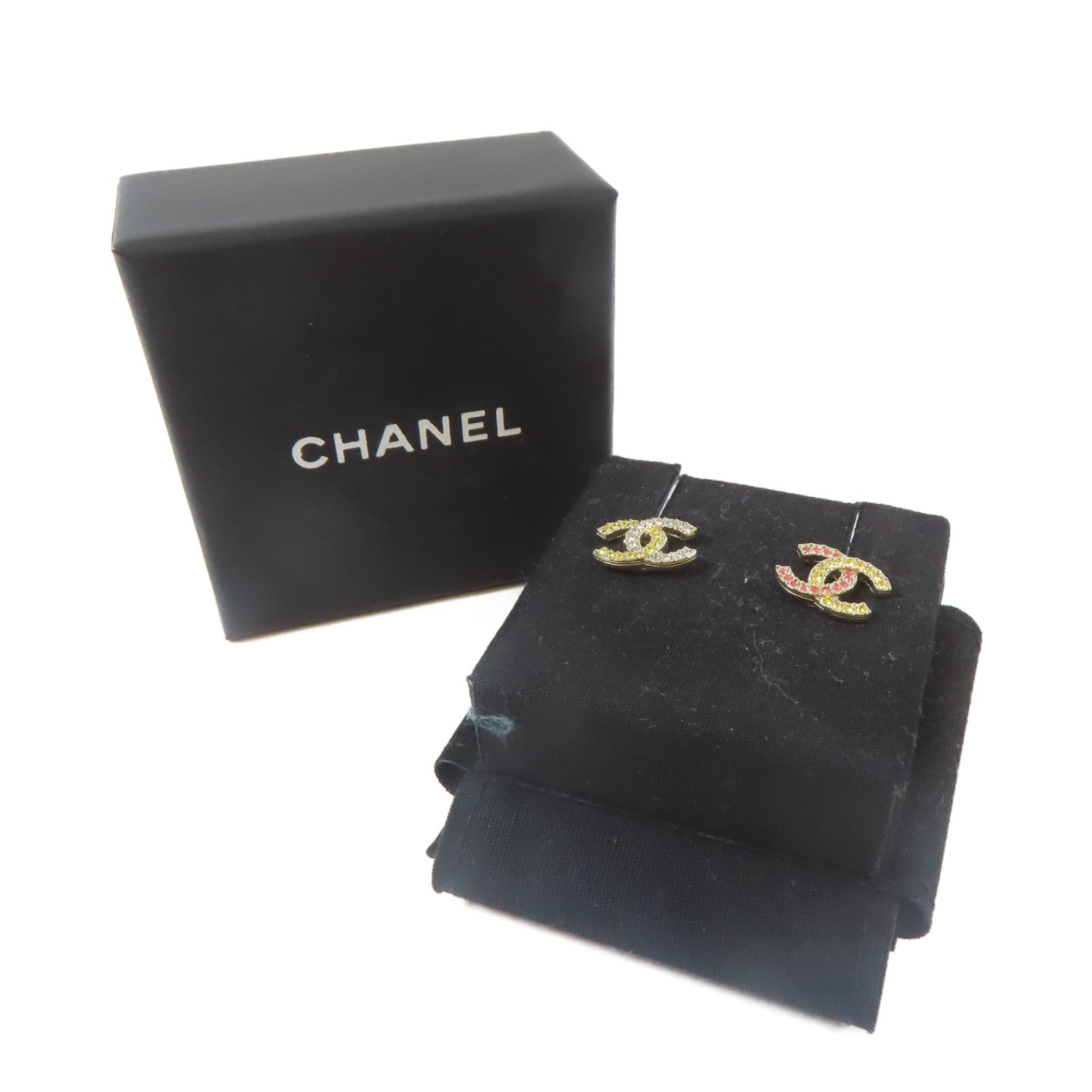 CHANEL 金屬/水晶Earrings耳環金色/黃色/藍色/粉紅色