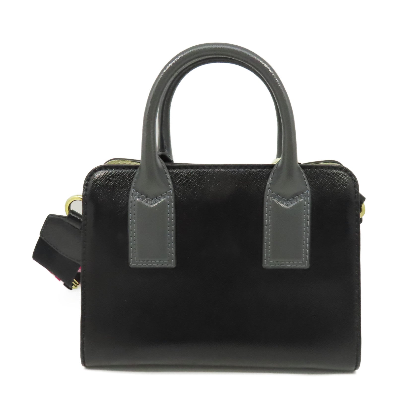 MARC JACOBS 牛皮皮革2 Way Shoulder金扣手挽肩背兩用袋黑色