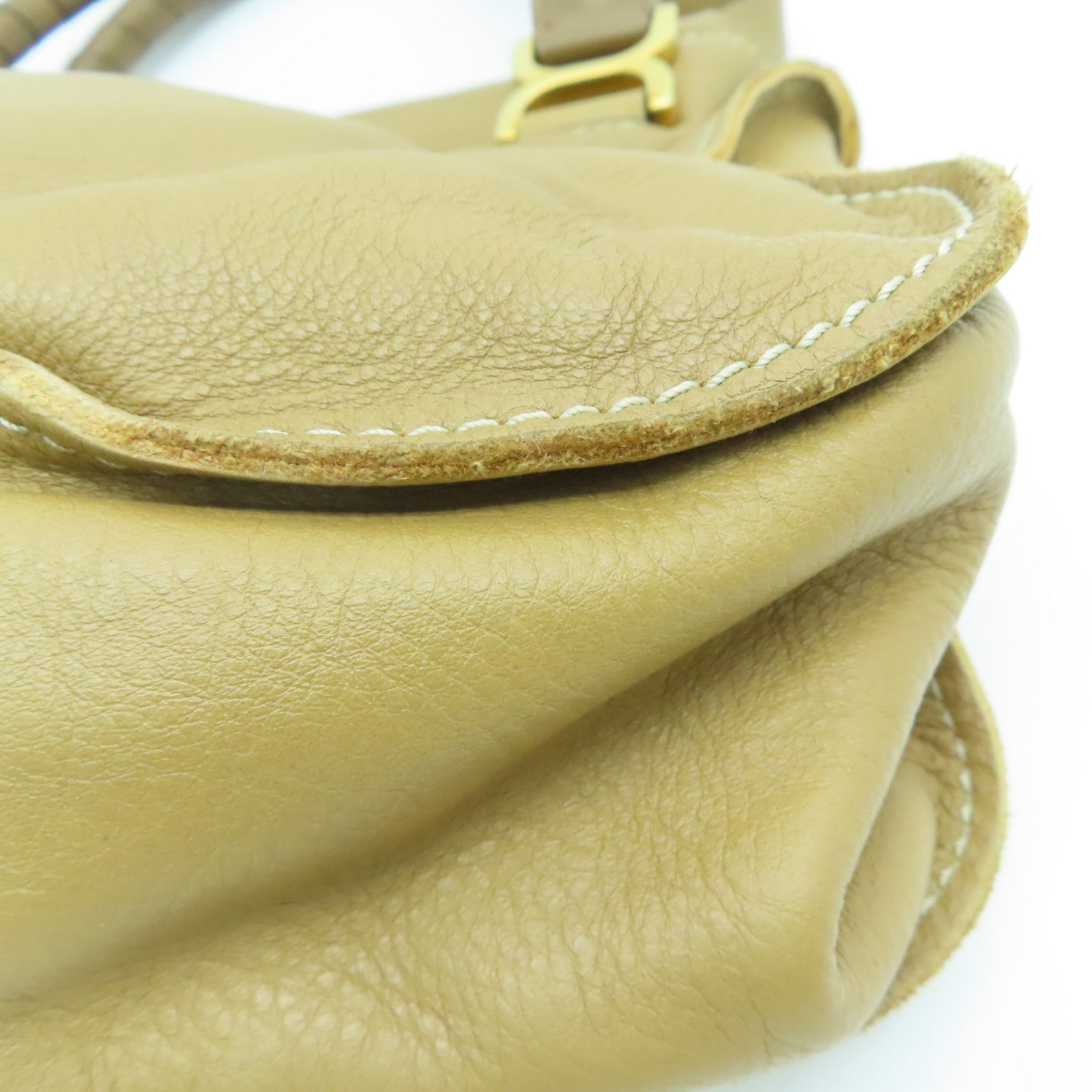 Chloe 【激减优惠】牛皮皮革Shoulder Bag金扣肩背袋啡色