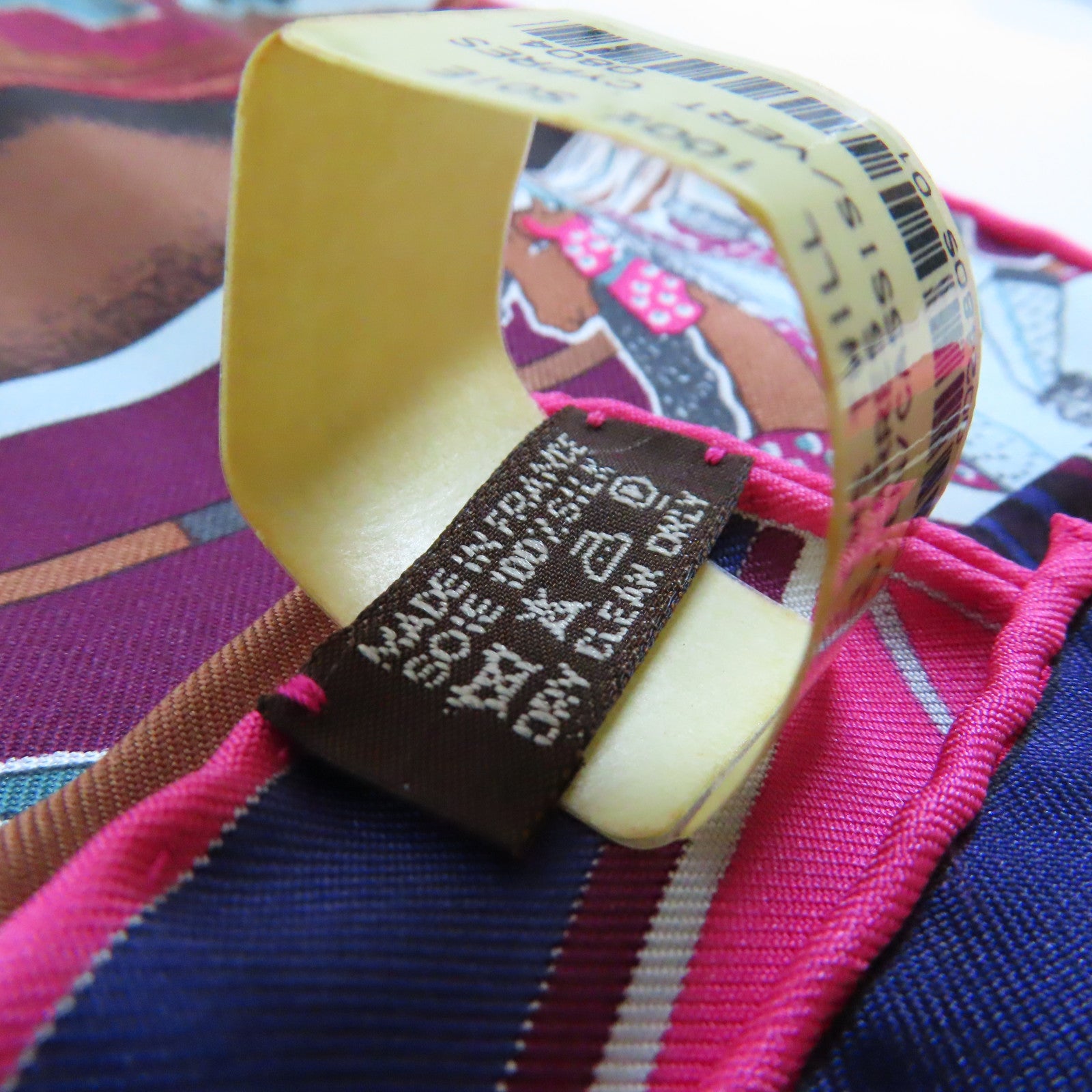 HERMES 絲質Scarf絲巾桃紅色/紫色