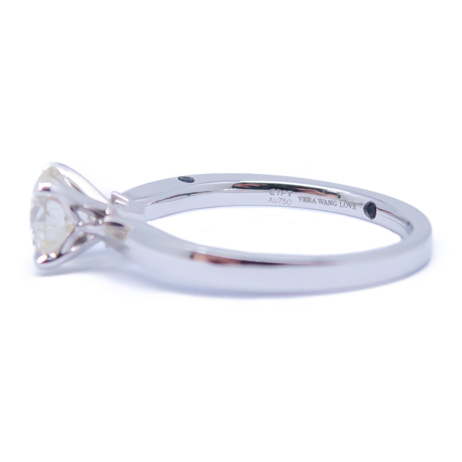 JEWELRY 18K白金Diamond Ring 1.02ct鑽石/0.023藍寶石鑽石戒指US#5.75