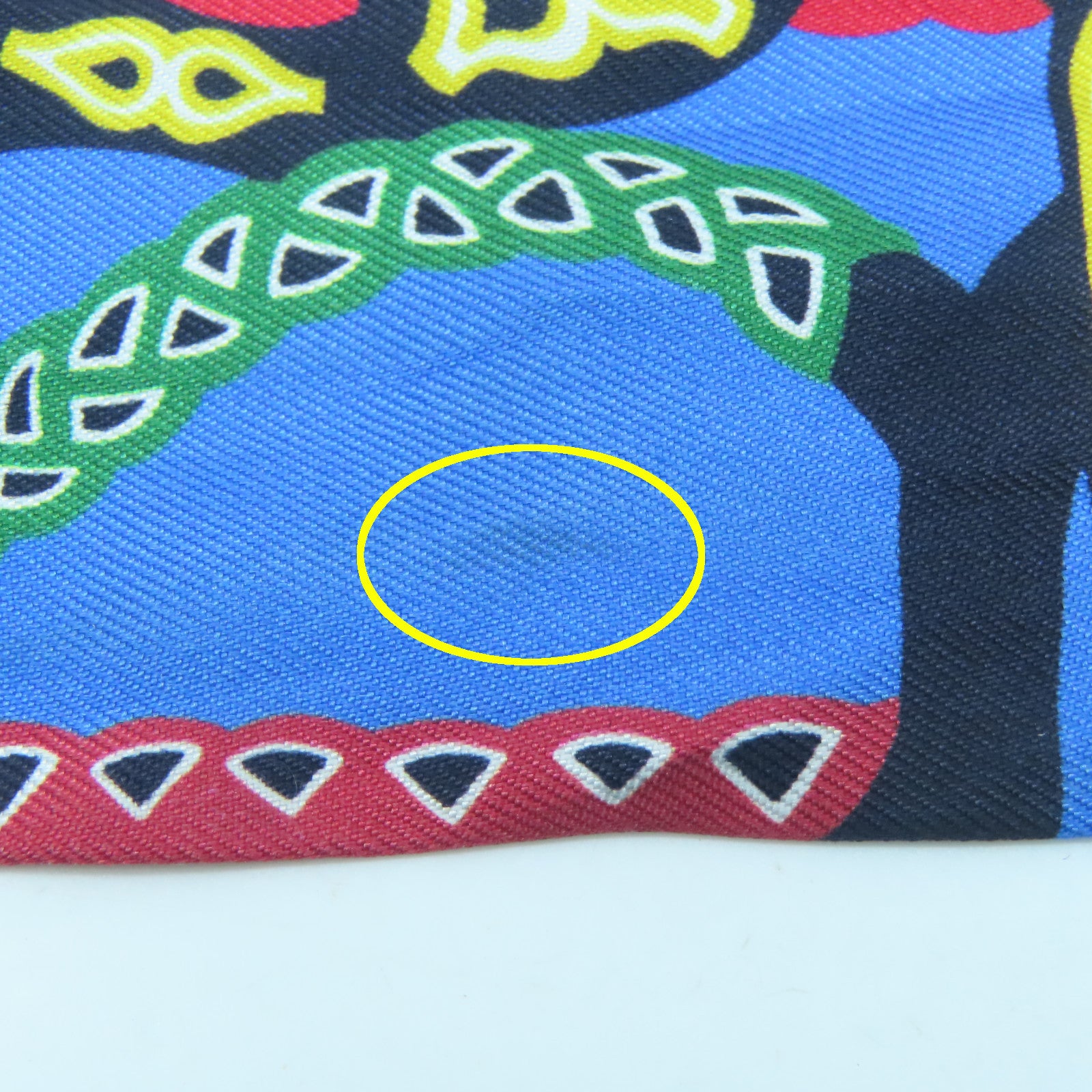 HERMES Silk Twilly Scarf Blue/Red/Multicolor