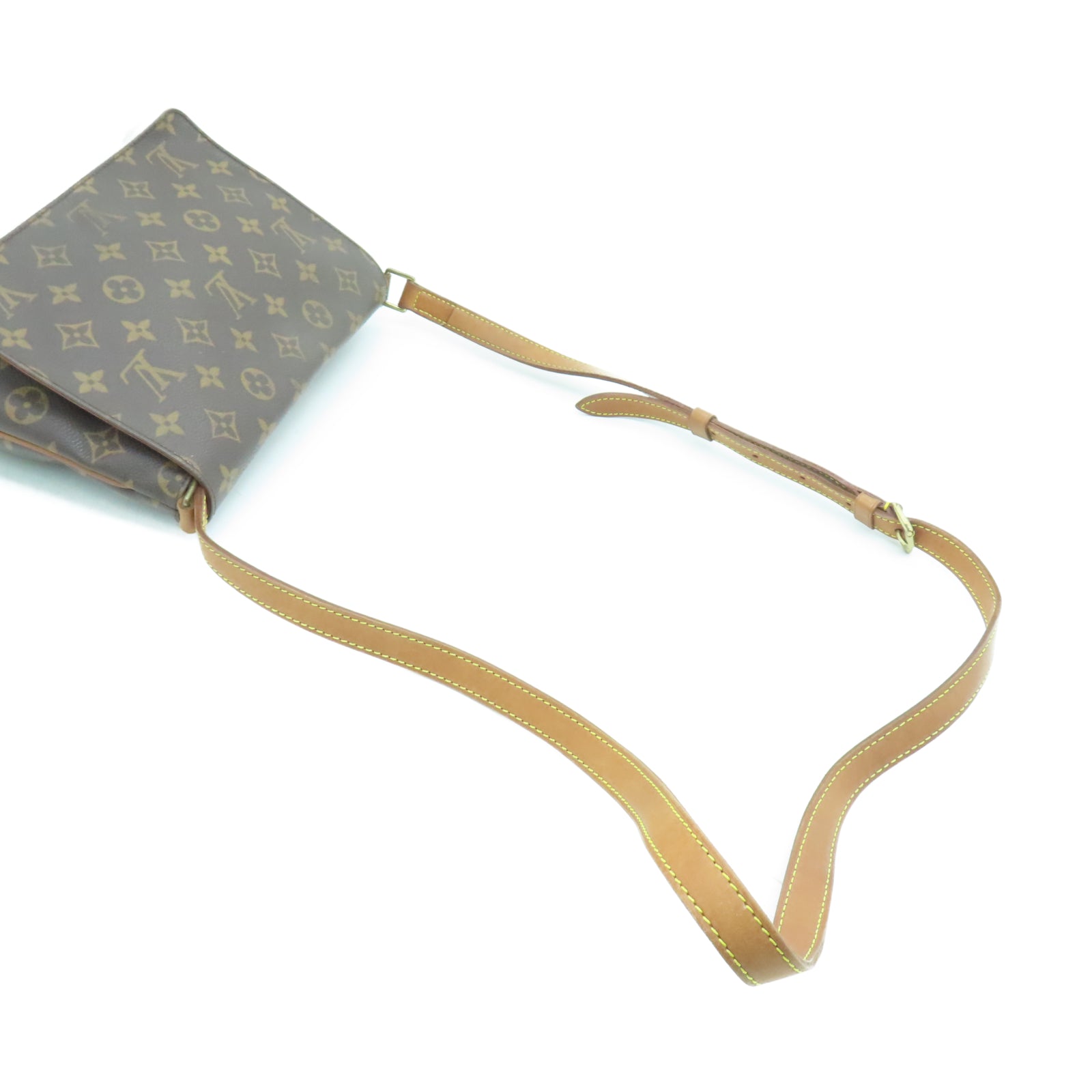 LOUIS VUITTON Monogram Musette Tango金扣肩背袋棕色